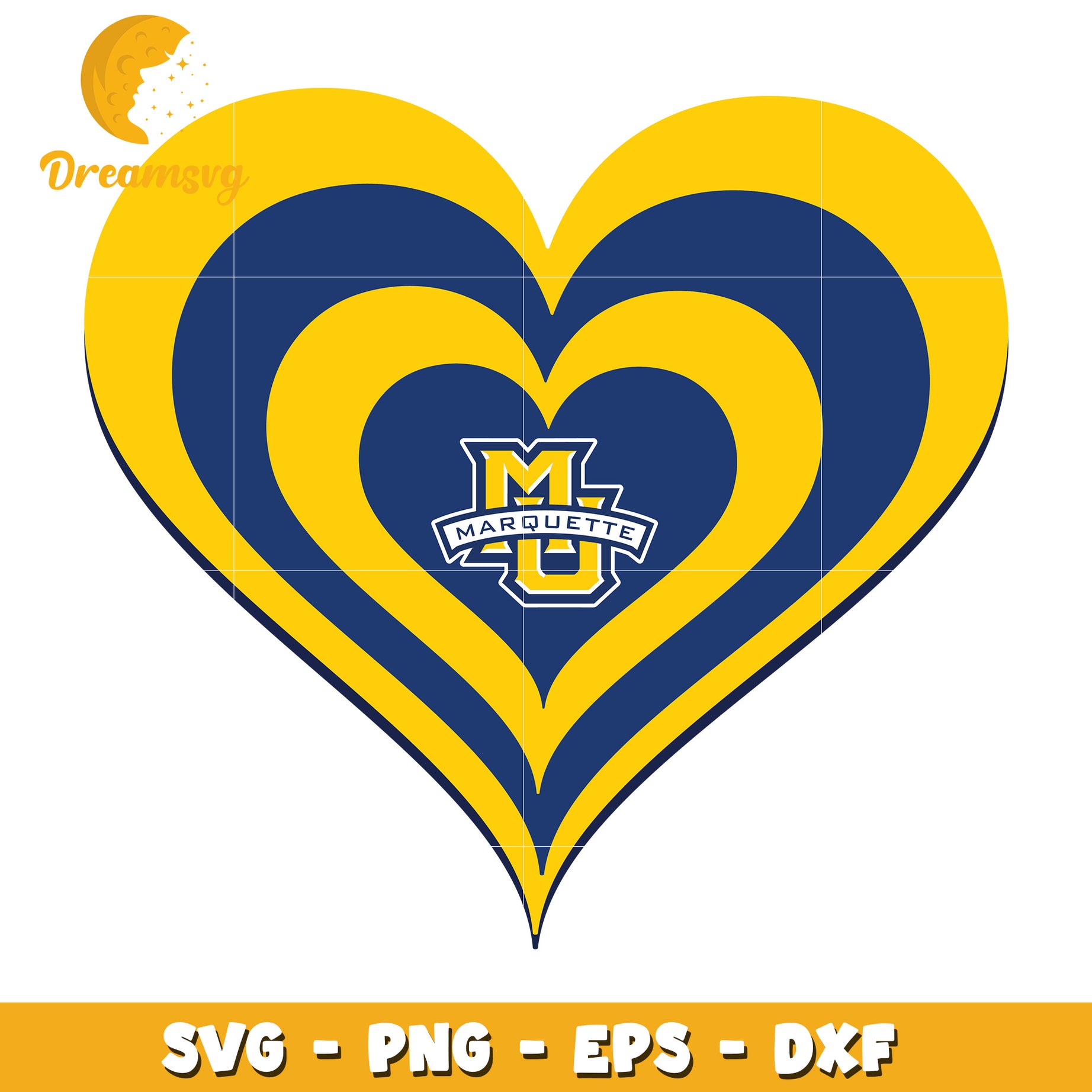 Marquette Heart SVG PNG EPS DXF Files