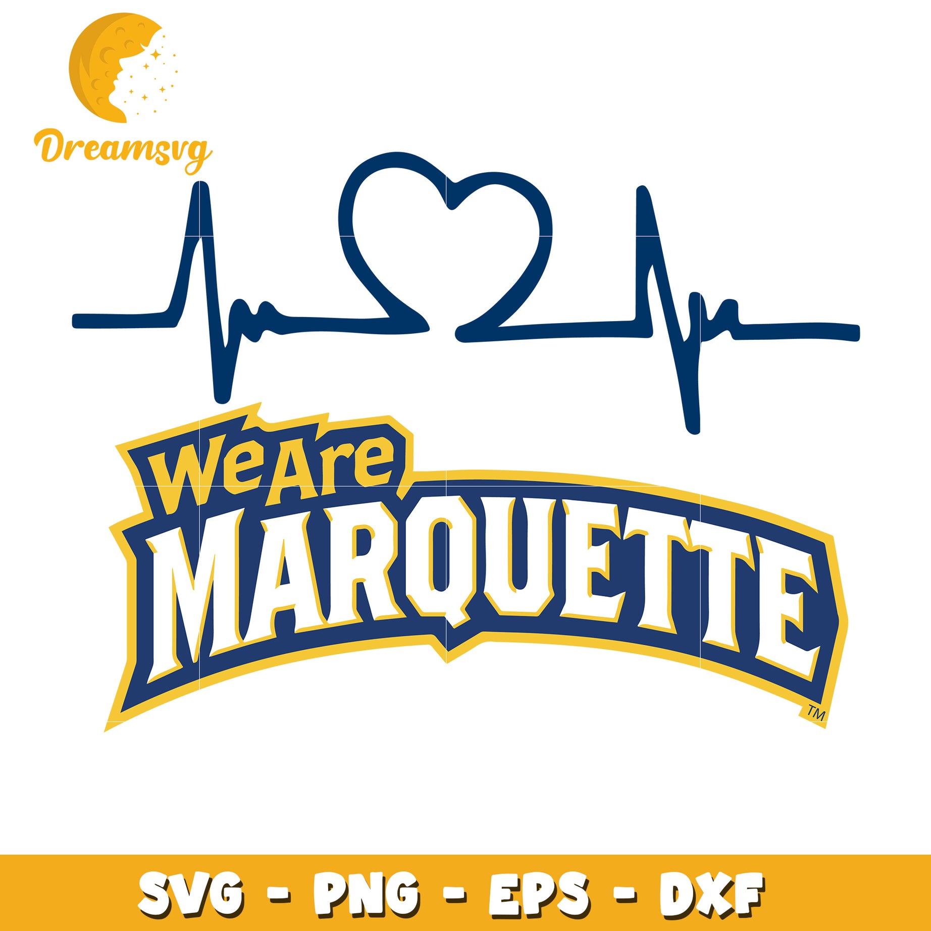 Marquette Heartbeat SVG PNG EPS DXF