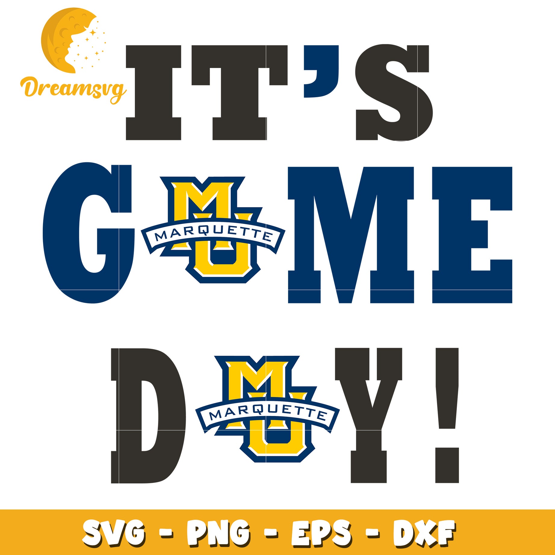 Marquette Its Game Day SVG PNG EPS DXF