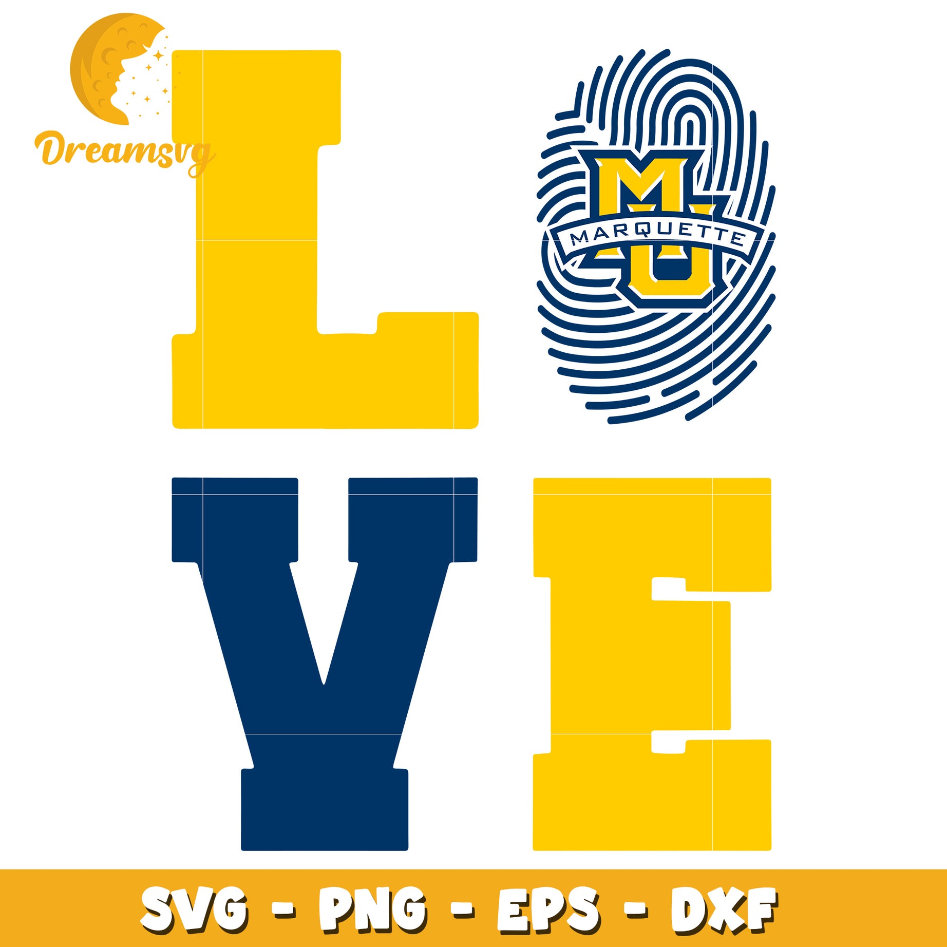 Marquette Love SVG PNG EPS DXF Cut Files