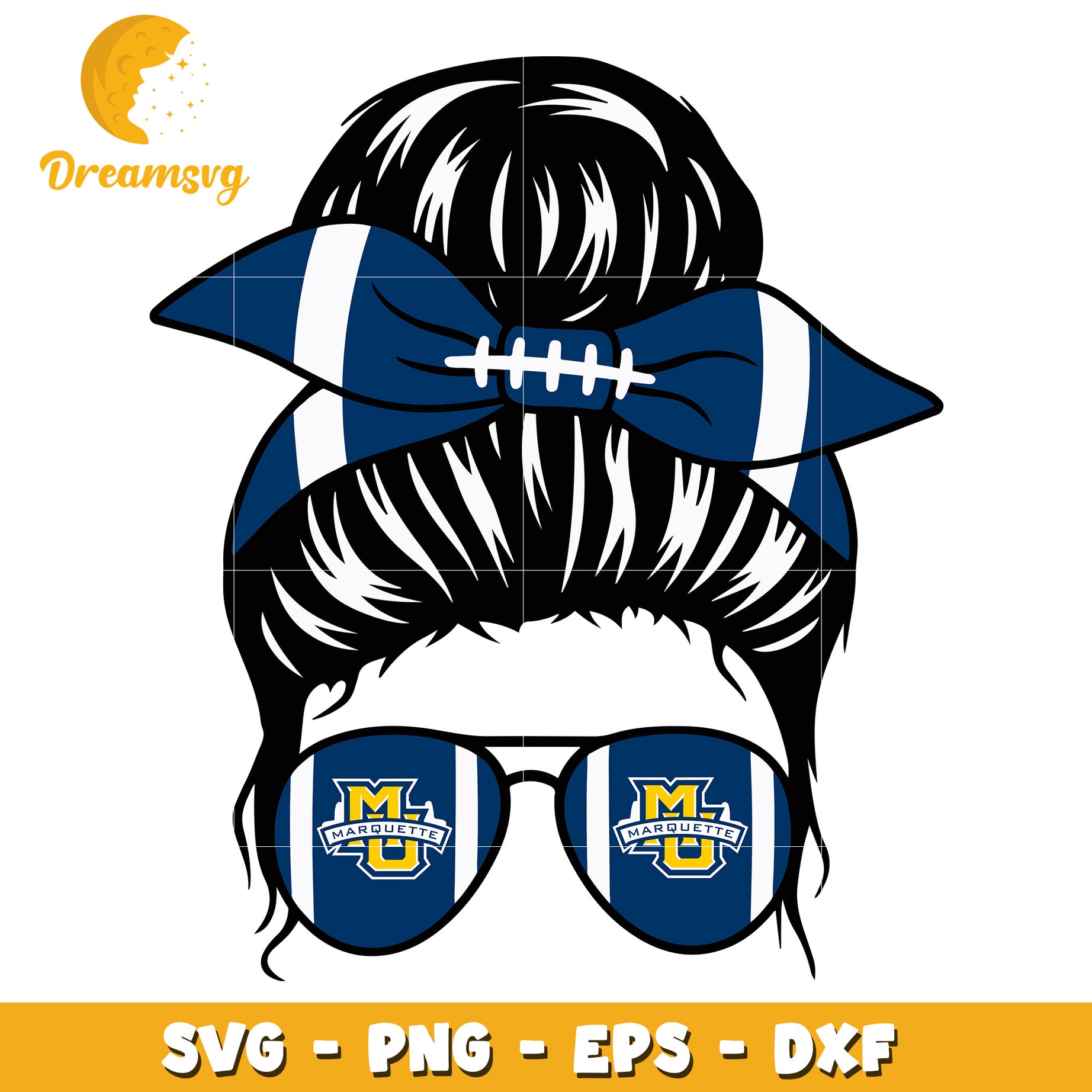 Marquette Messy Bun SVG Cut File