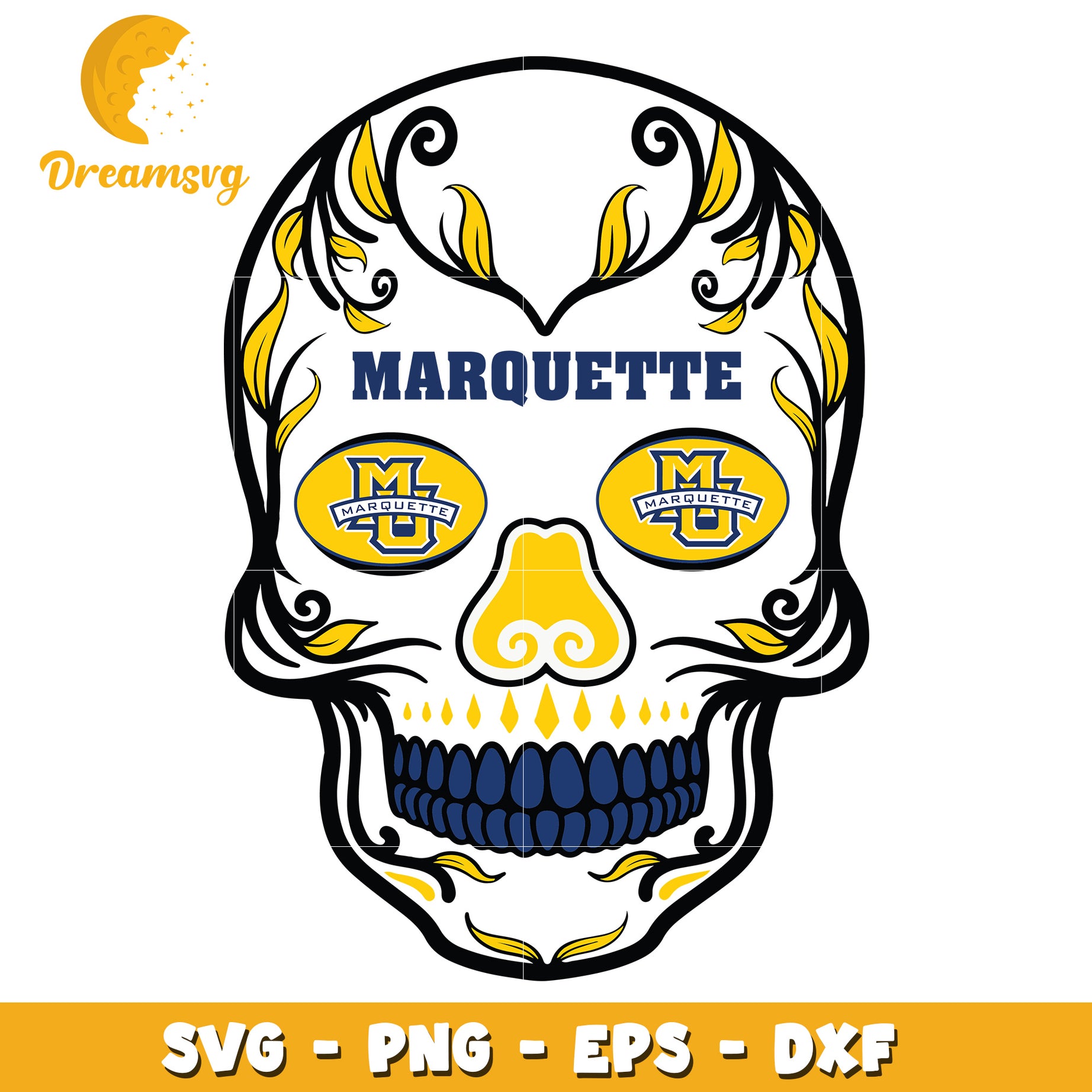 Marquette Sugar Skull SVG PNG EPS DXF