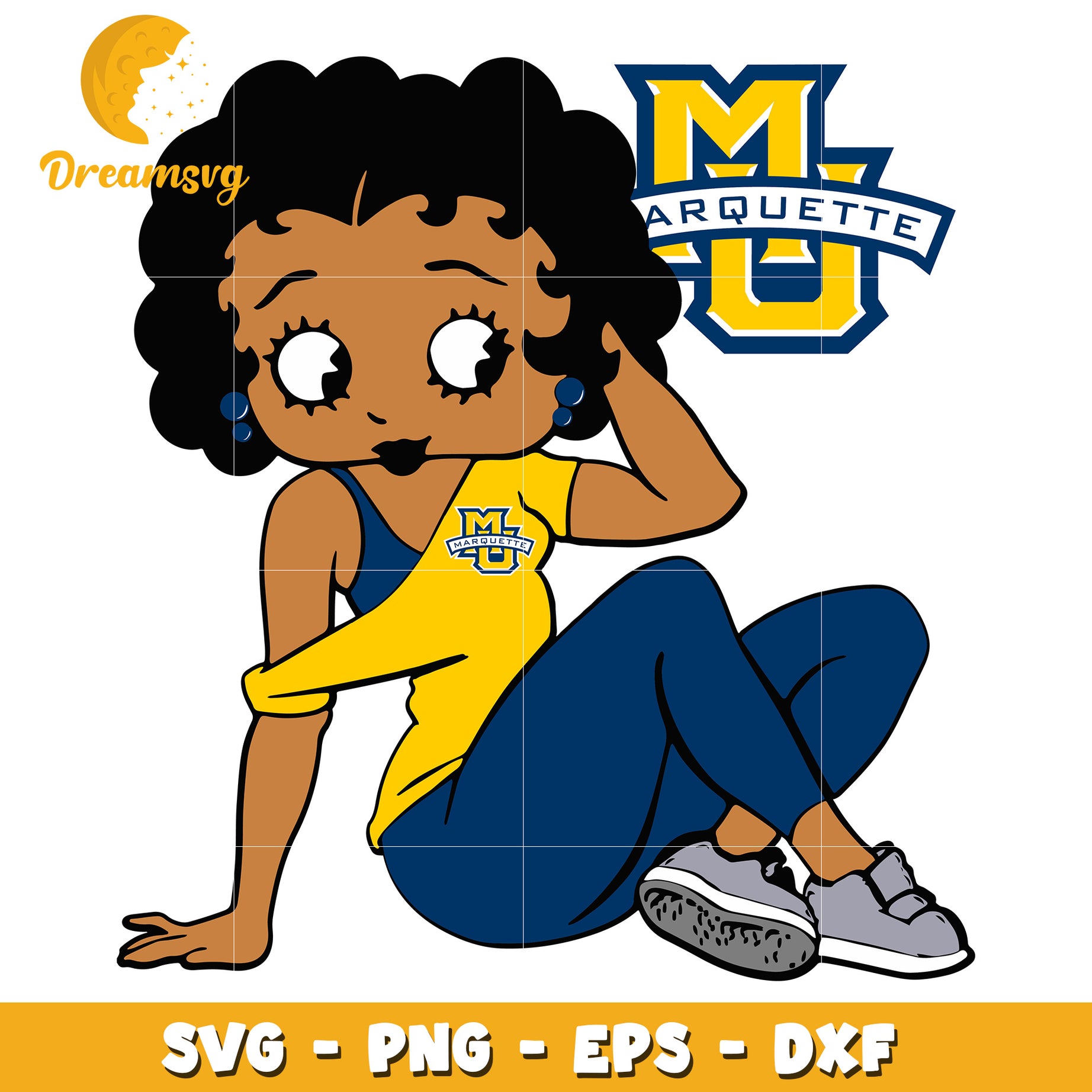 Marquette University Betty Boop SVG PNG EPS DXF