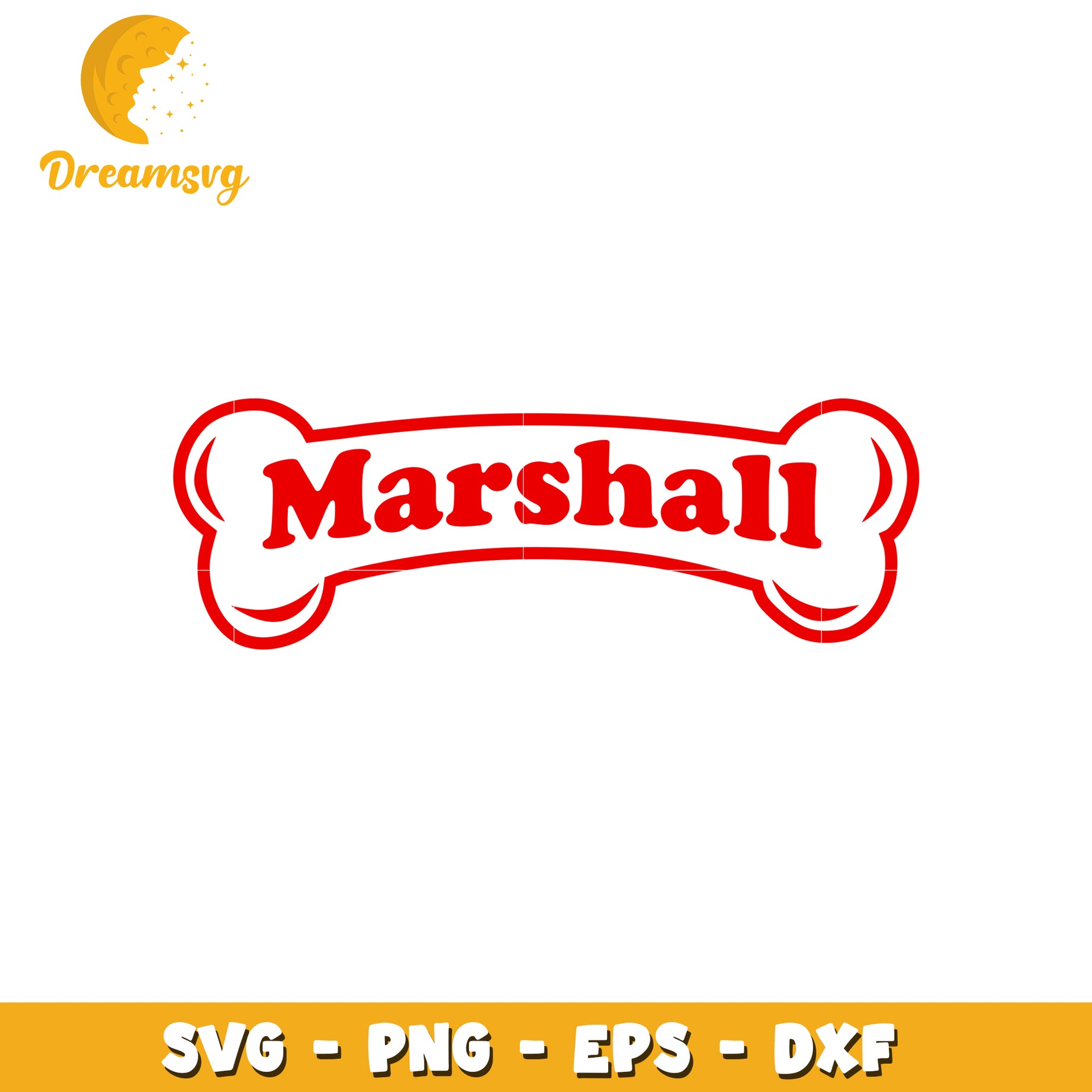 Marshall Dog Bone SVG Cut File