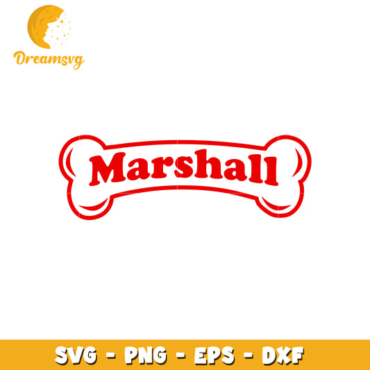 Marshall Dog Bone SVG Cut File