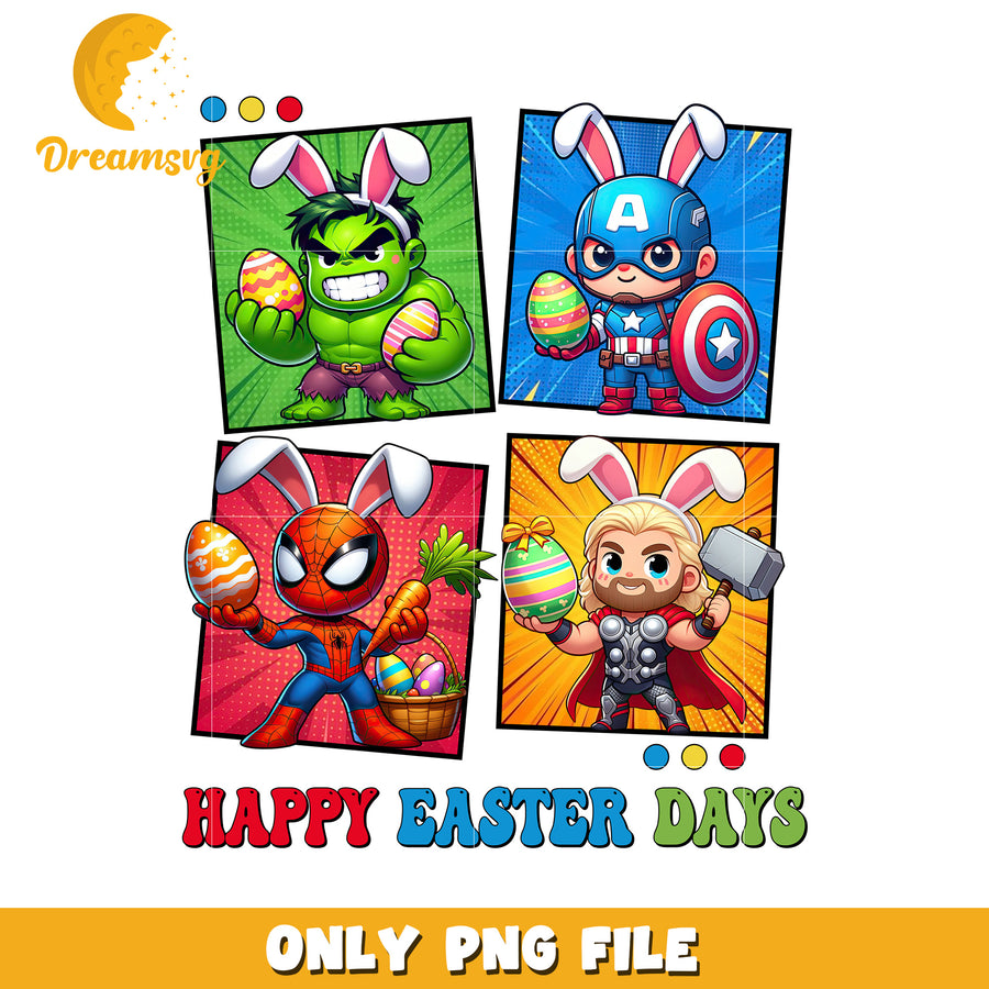 Marvel Easter PNG Avengers with Bunny Ears