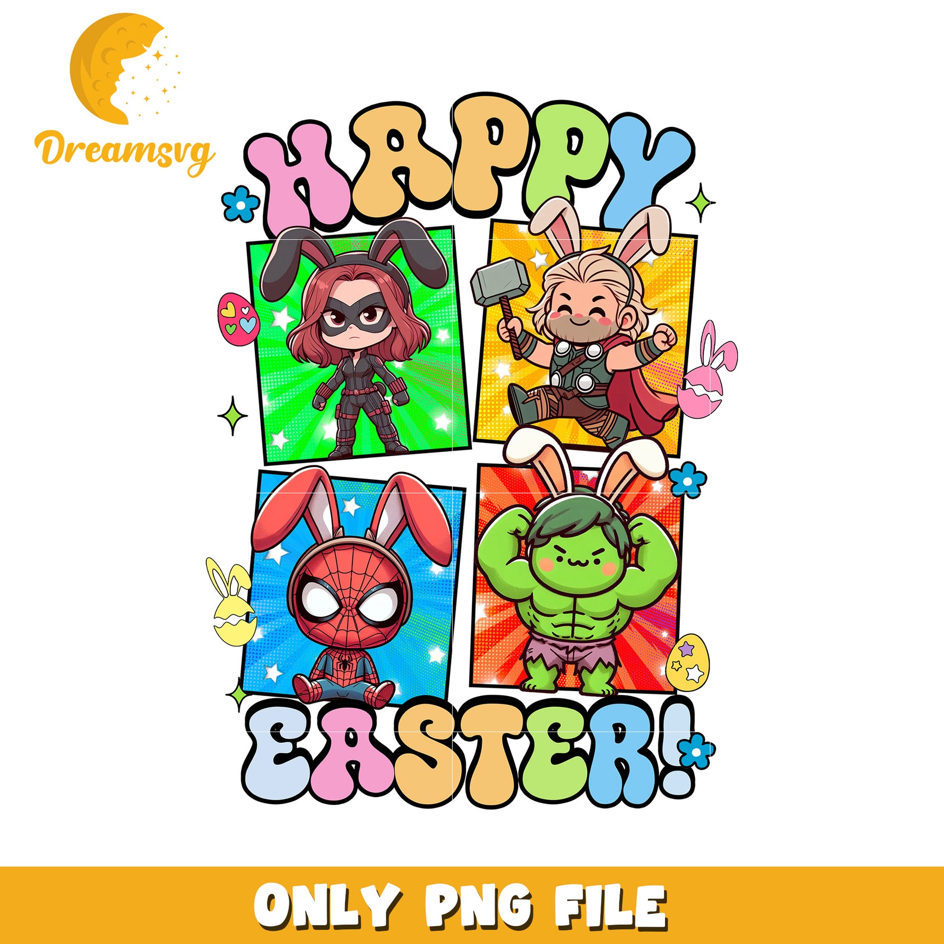 Marvel Easter PNG Bunny Heroes – DreamSVG Store