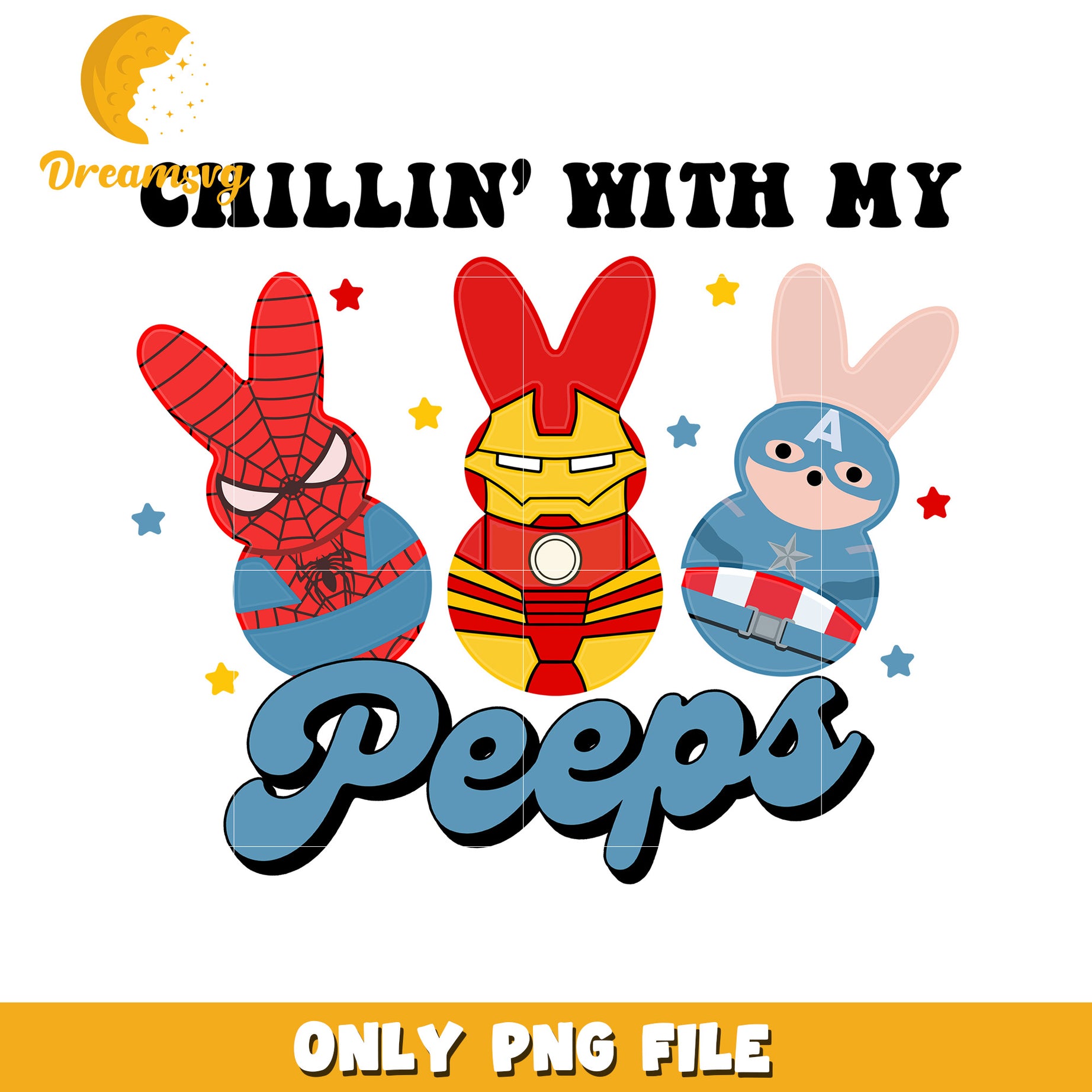 Marvel Peeps Easter PNG Design