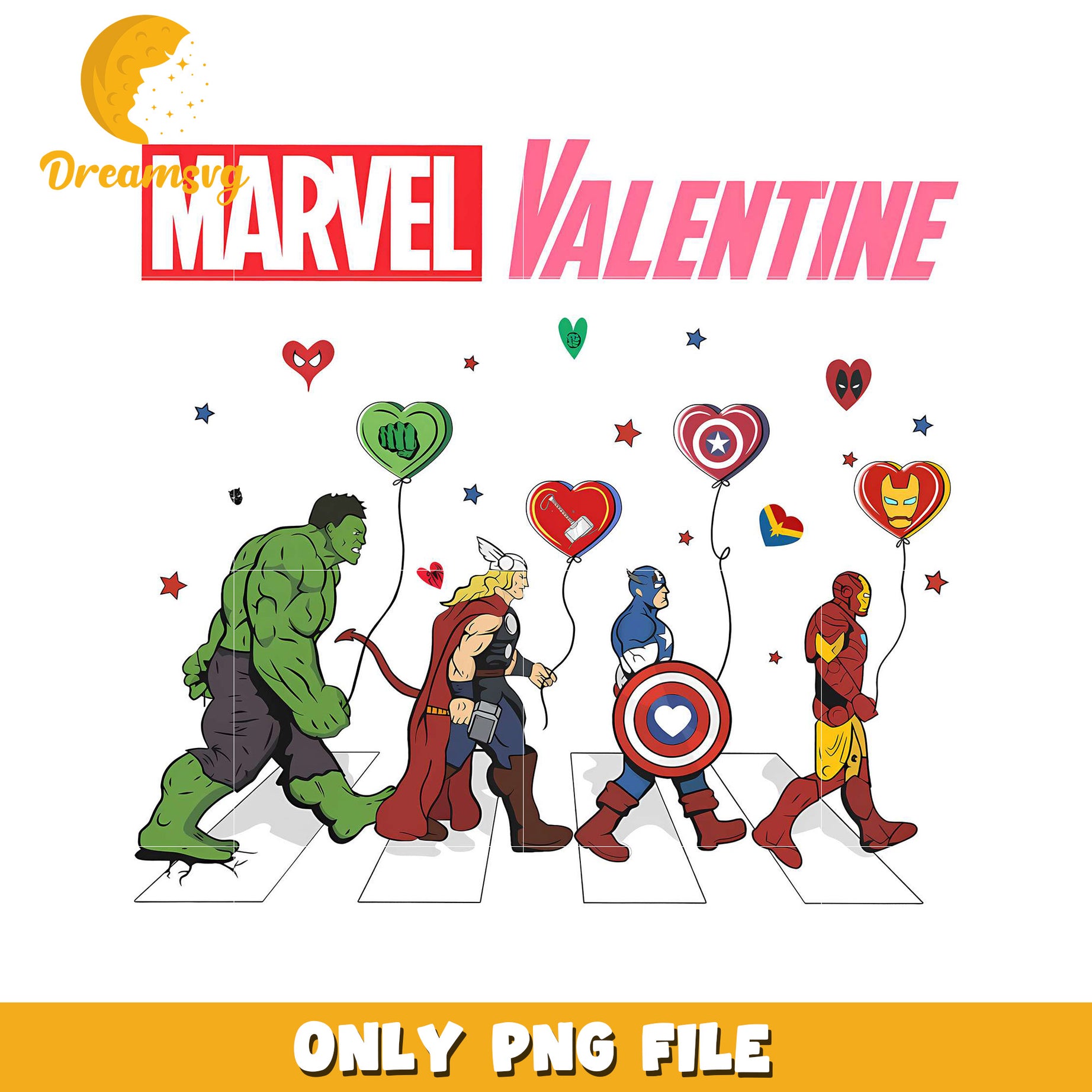 Marvel Valentine PNG Sublimation