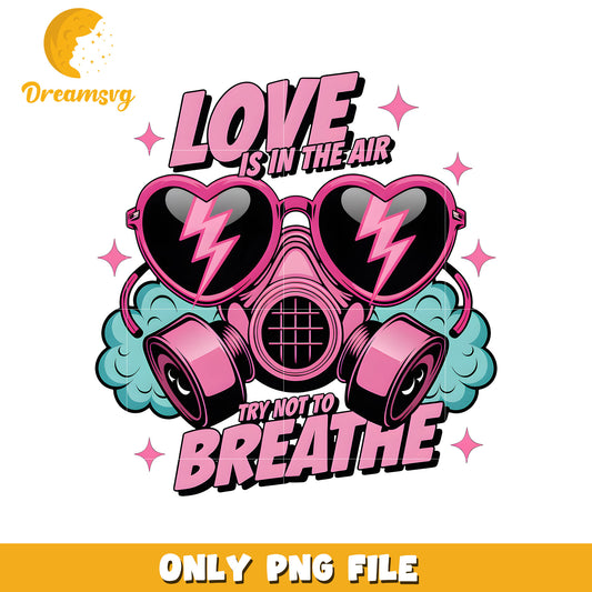Mask love Iis in the air design png, love png, valentine png