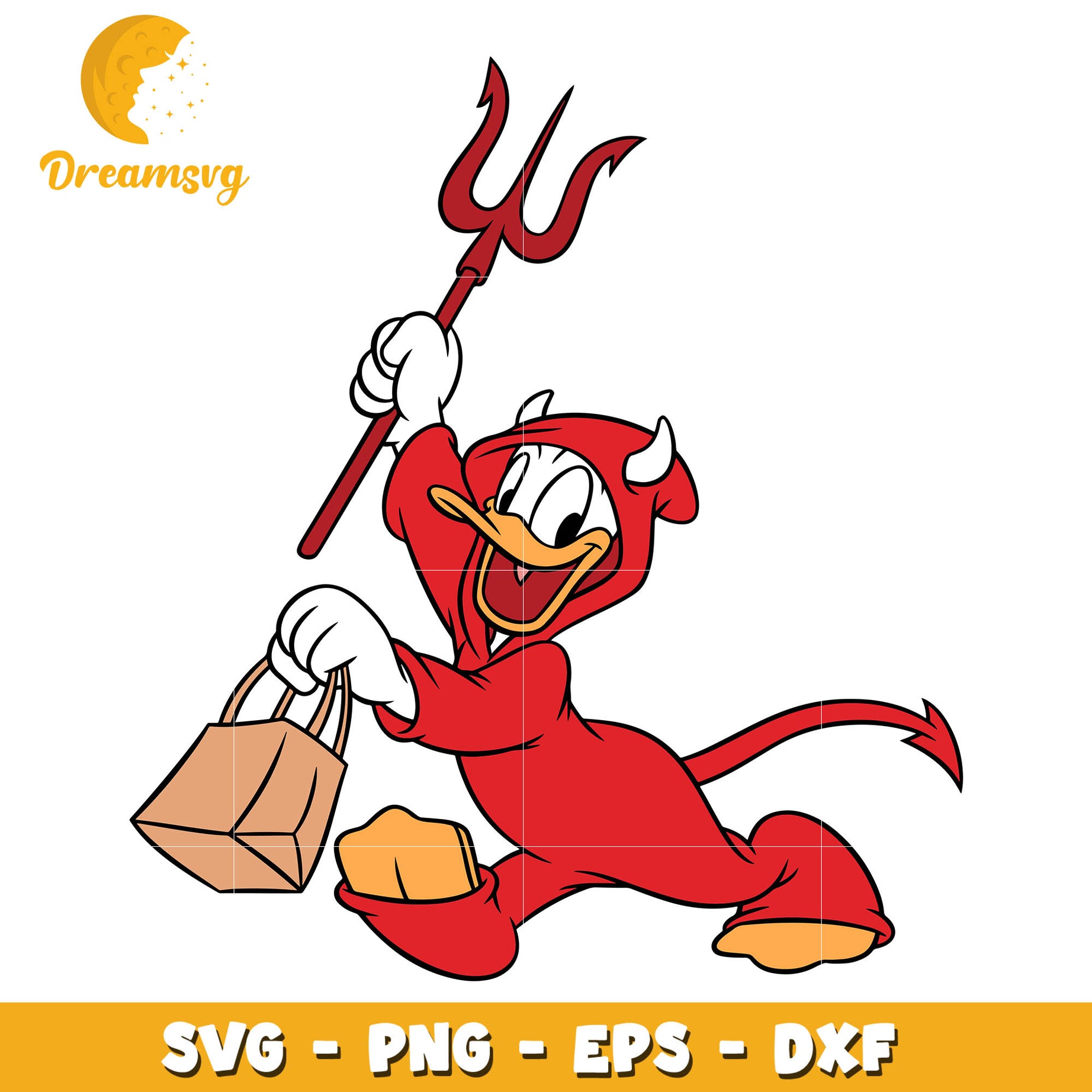 Red Devil Donald Duck Svg, Halloween svg