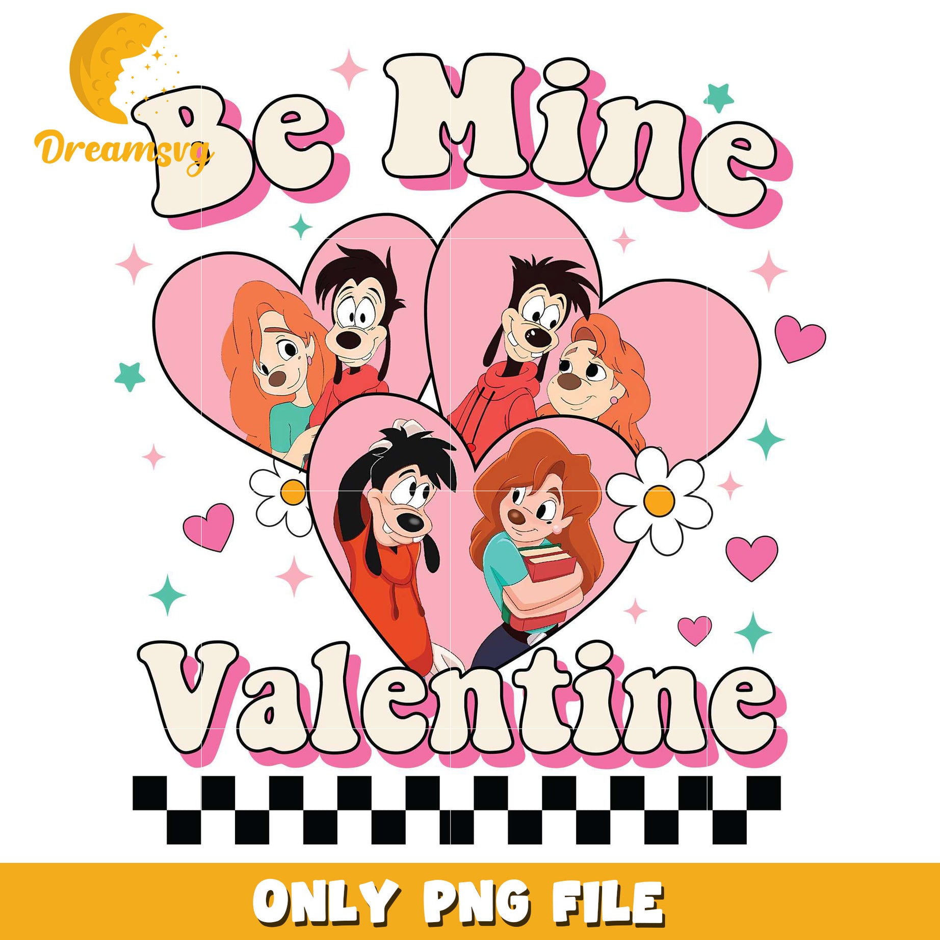 Max and Roxanne be mine valentine png, disney valentine png