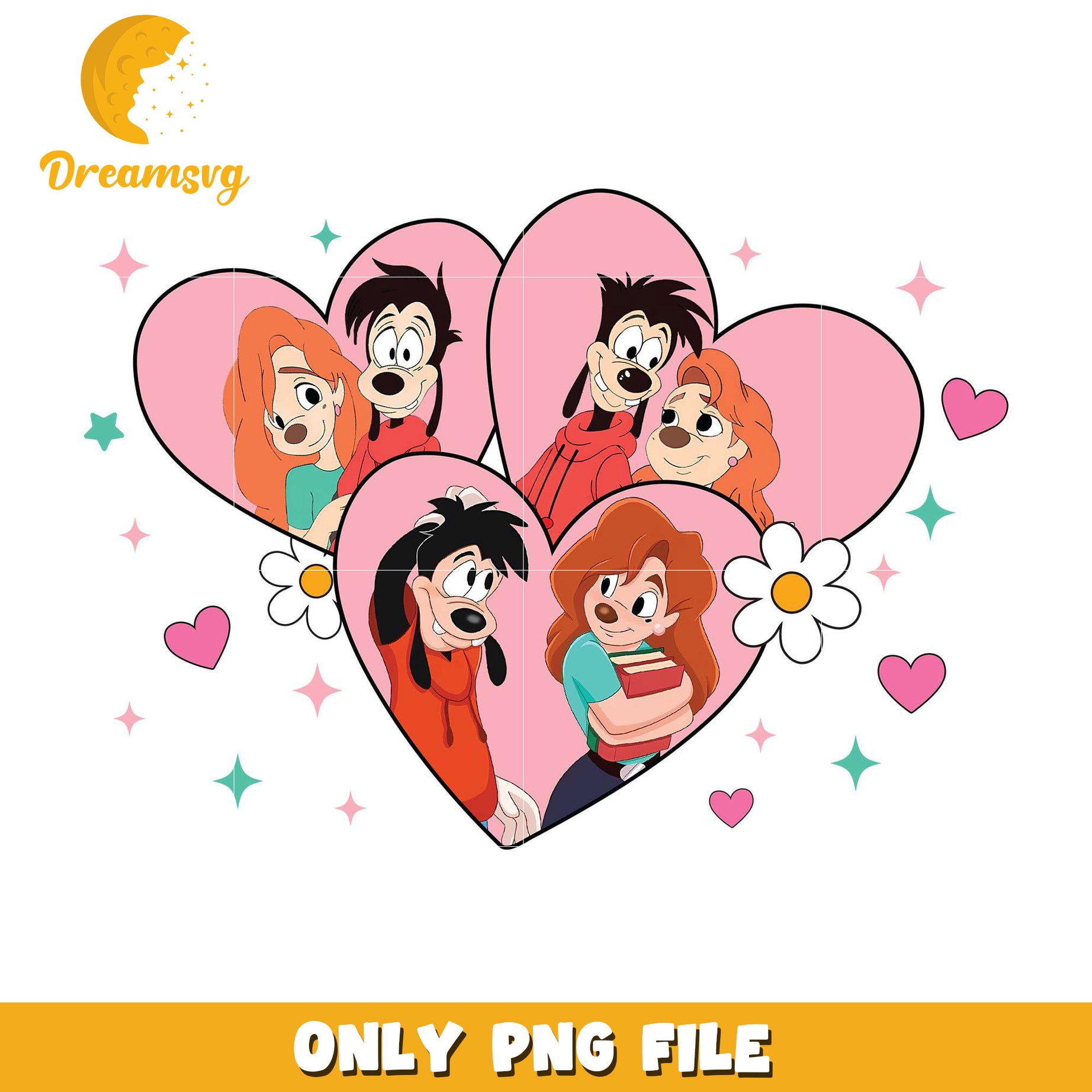 Max and Roxanne love valentine png, disney valentine png