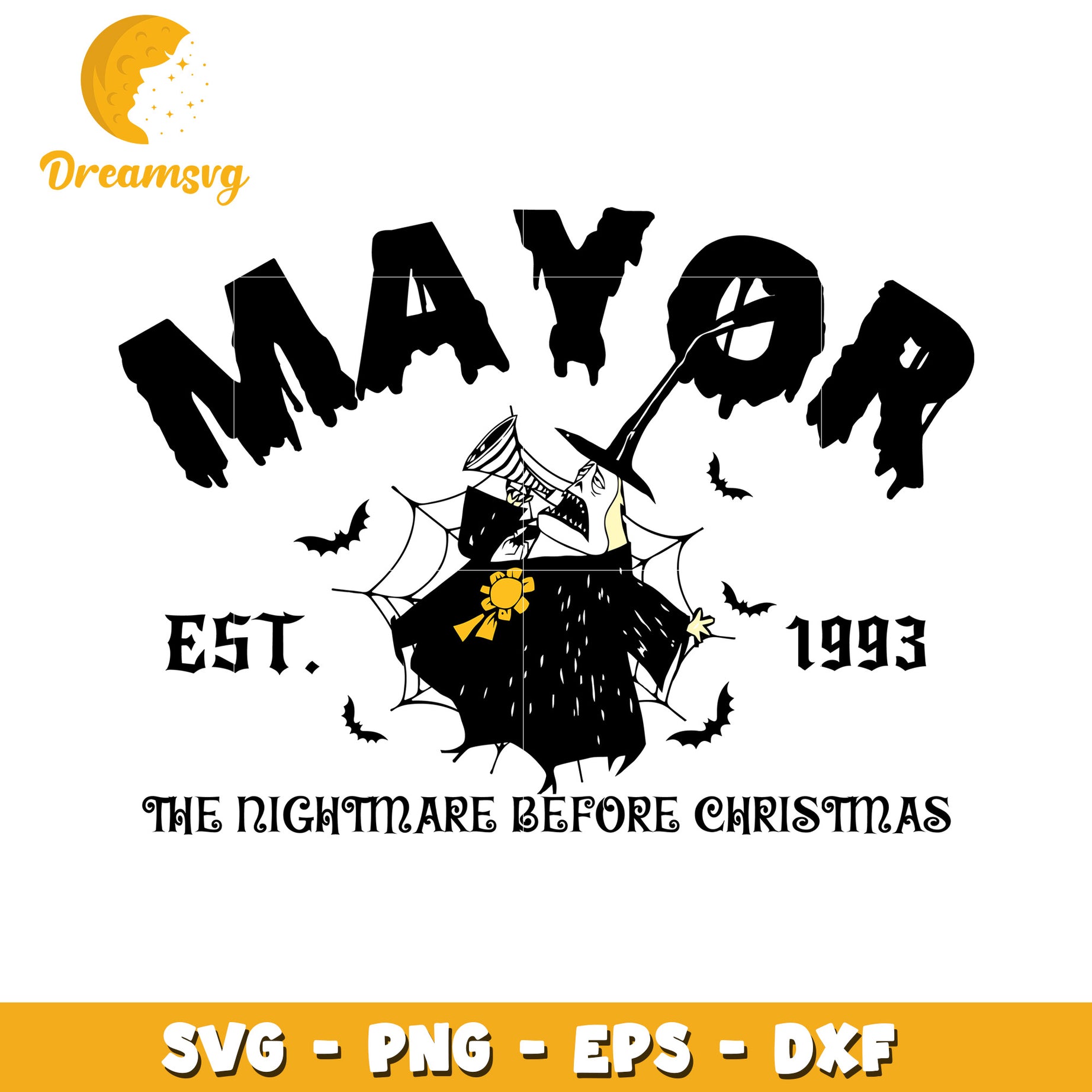 Mayor nightmare before Christmas svg, Halloween movies characters svg
