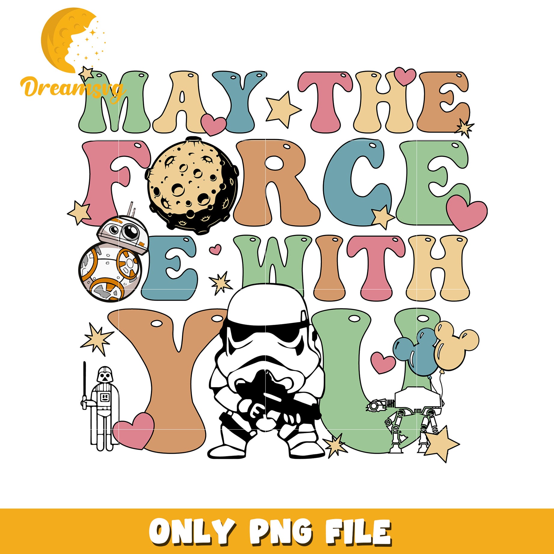 May the Force Be With You Star Wars PNG Art Design