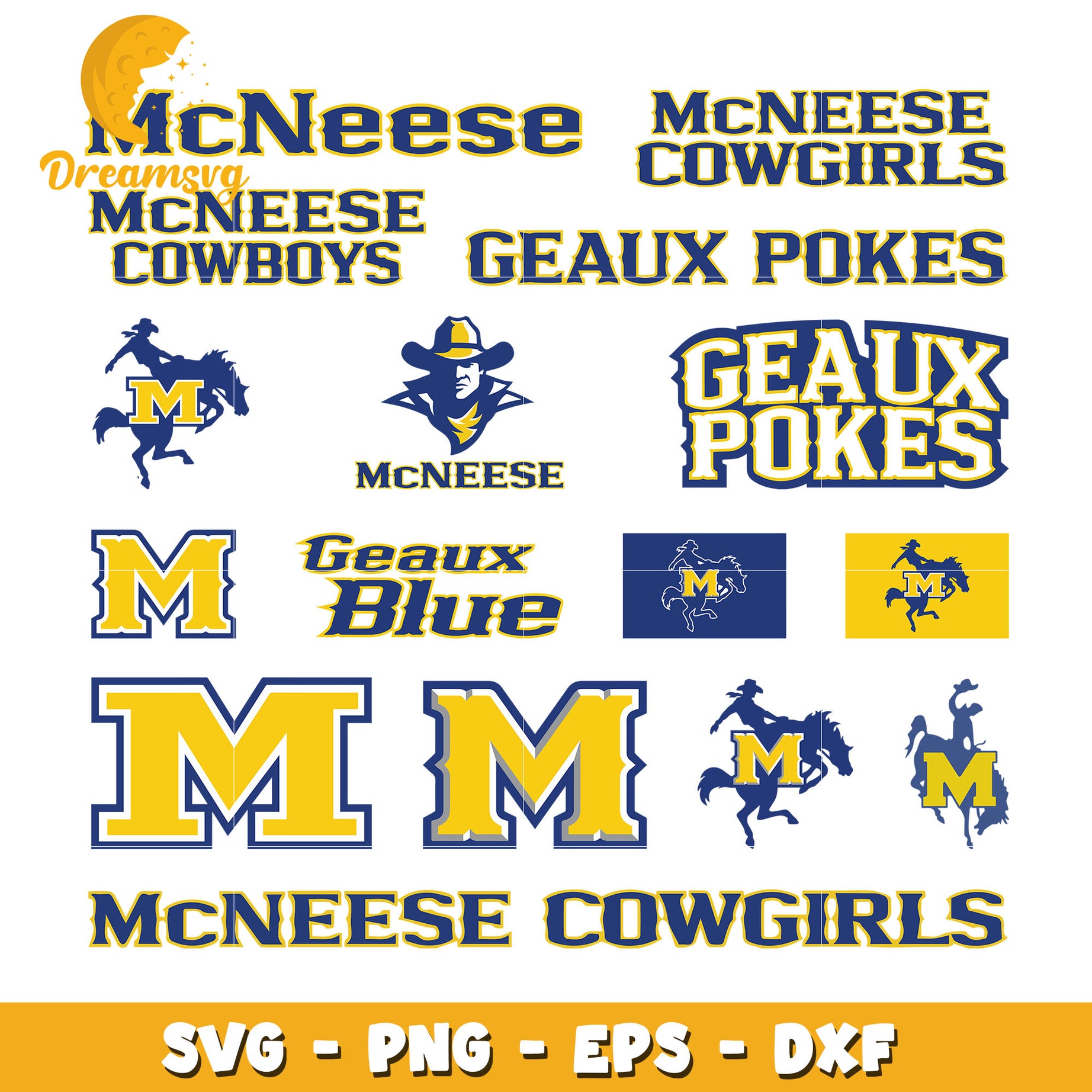 Mcneese state university logo bundle svg, mcneese state university svg