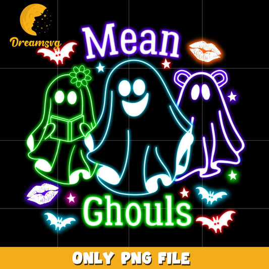 Mean ghouls neon png, spooky season​ png, halloween pumpkin png