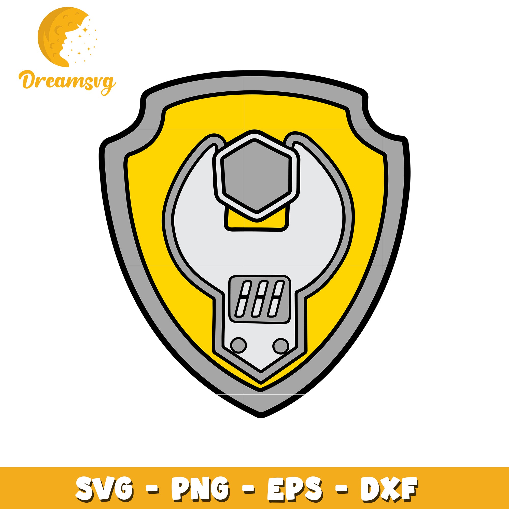 Mechanic Paw Patrol Badge SVG PNG EPS DXF