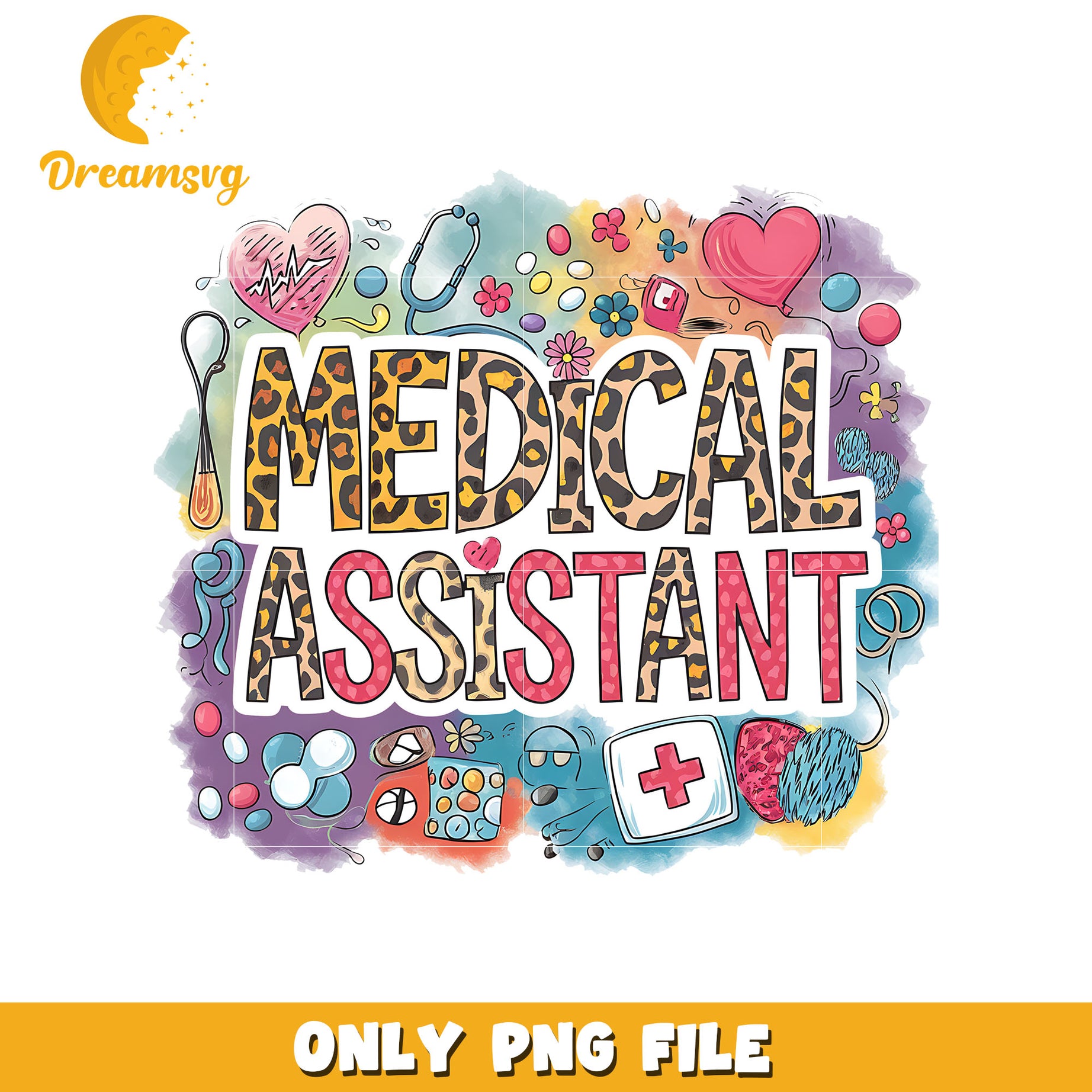 Medical assistant font design png, valentine font png