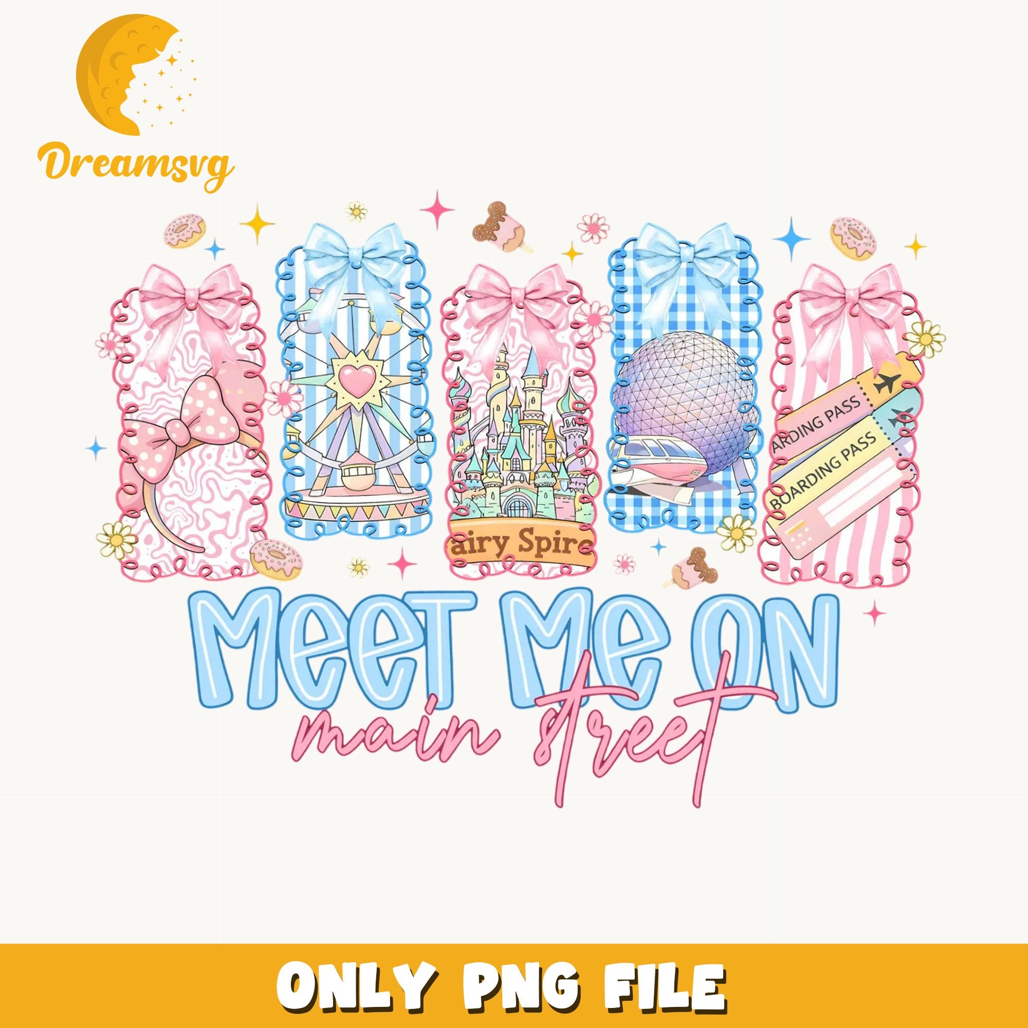 Meet Me On Main Street Disney PNG, Coquette Disney PNG, Disney Trip PNG