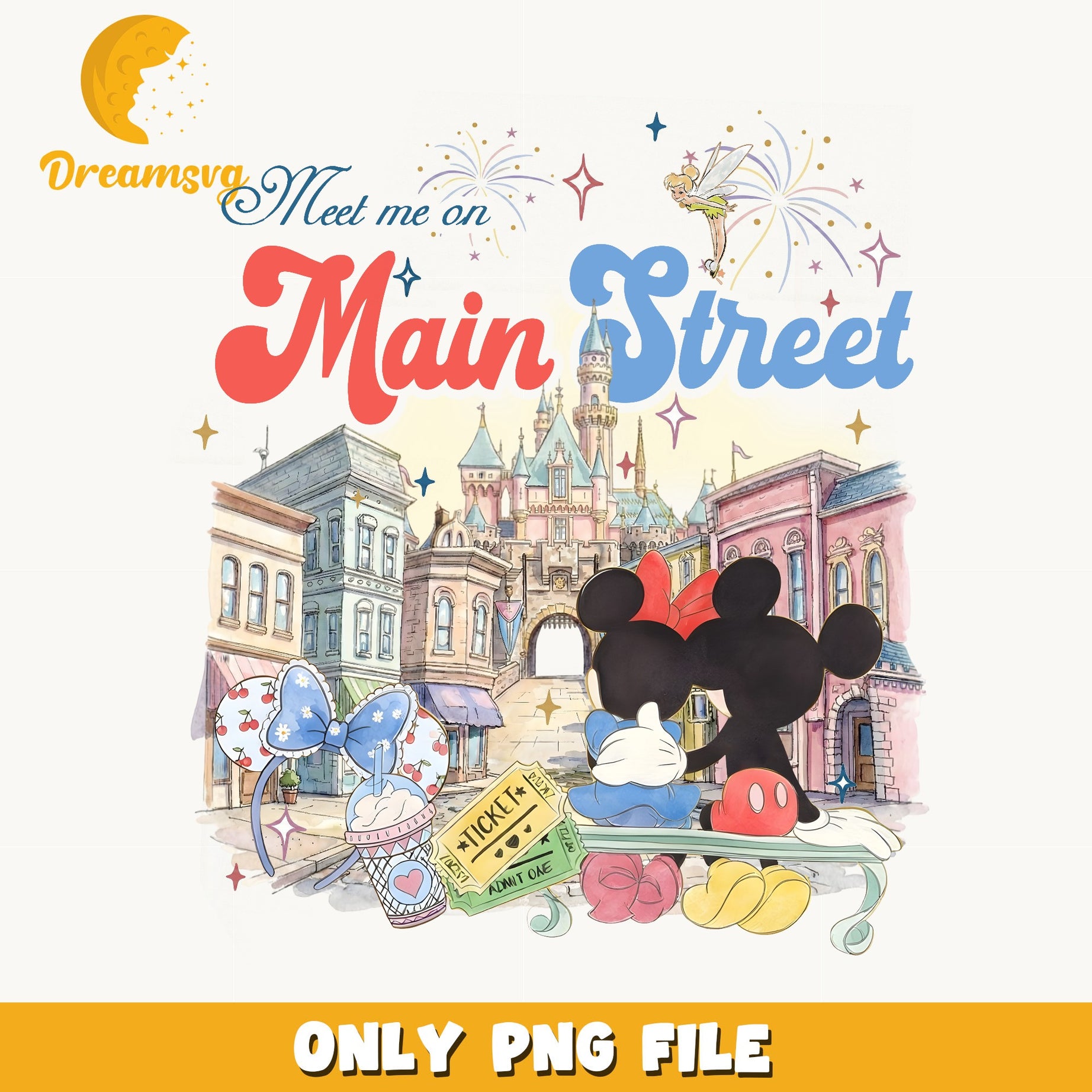 Meet Me On Main Street PNG, Mickey Minnie Disney PNG, Disneyland PNG