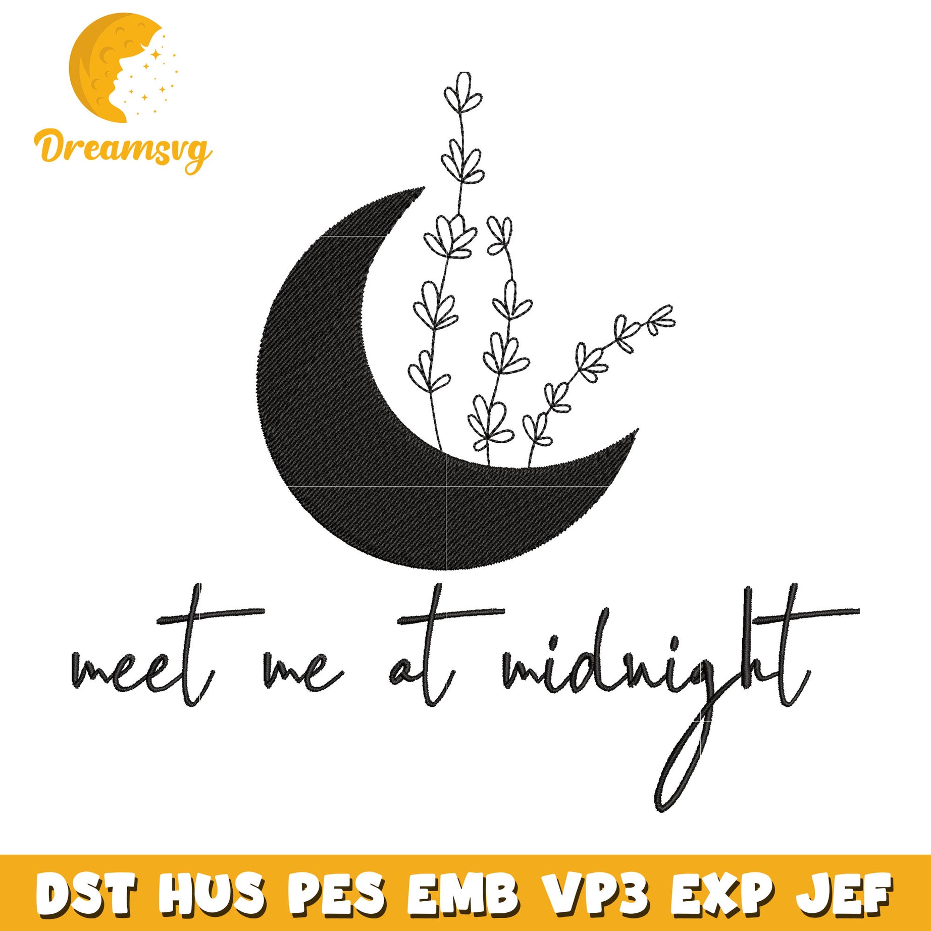 Meet me at midnight embroidery design