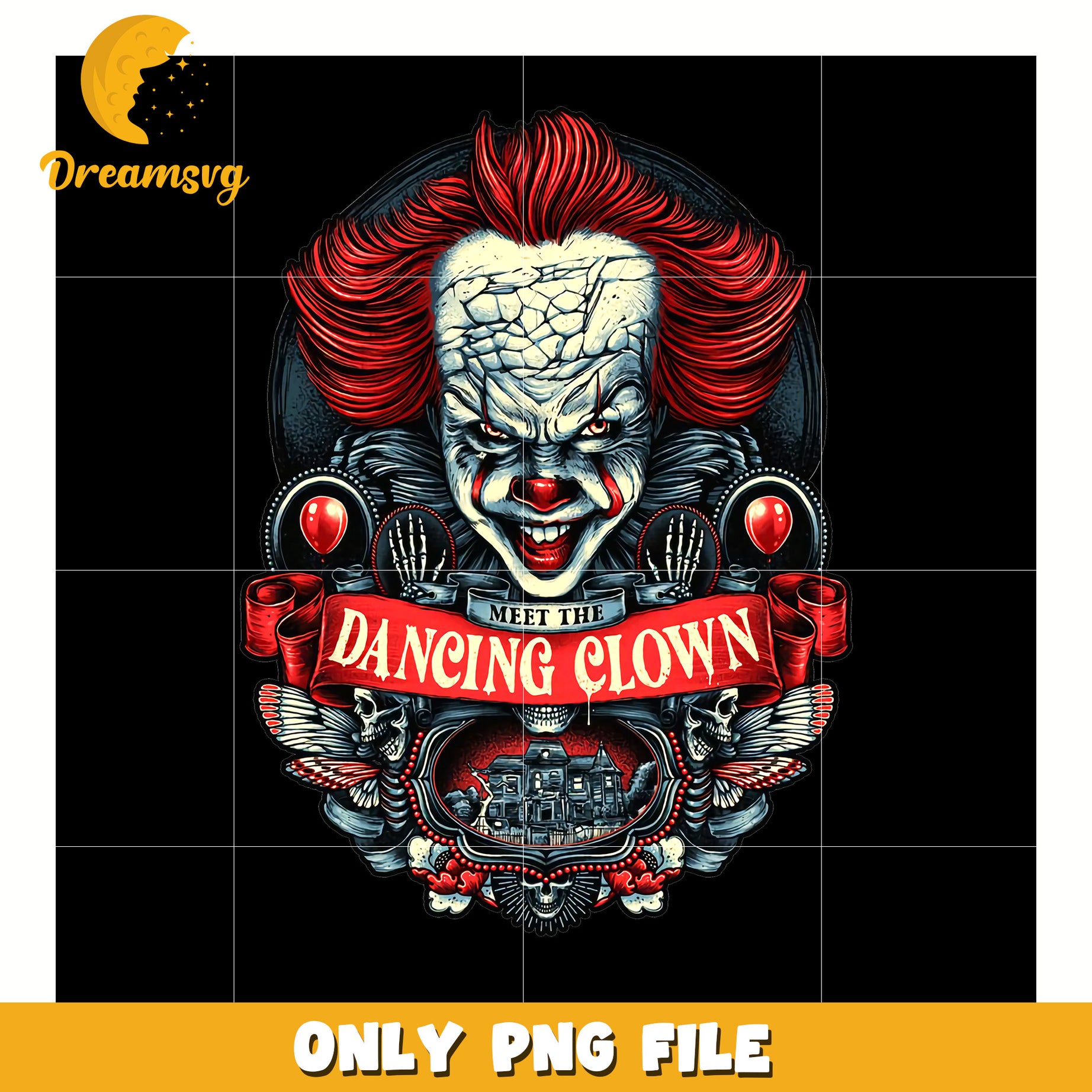 Meet the dancing clown png, halloween toys png, halloween time png