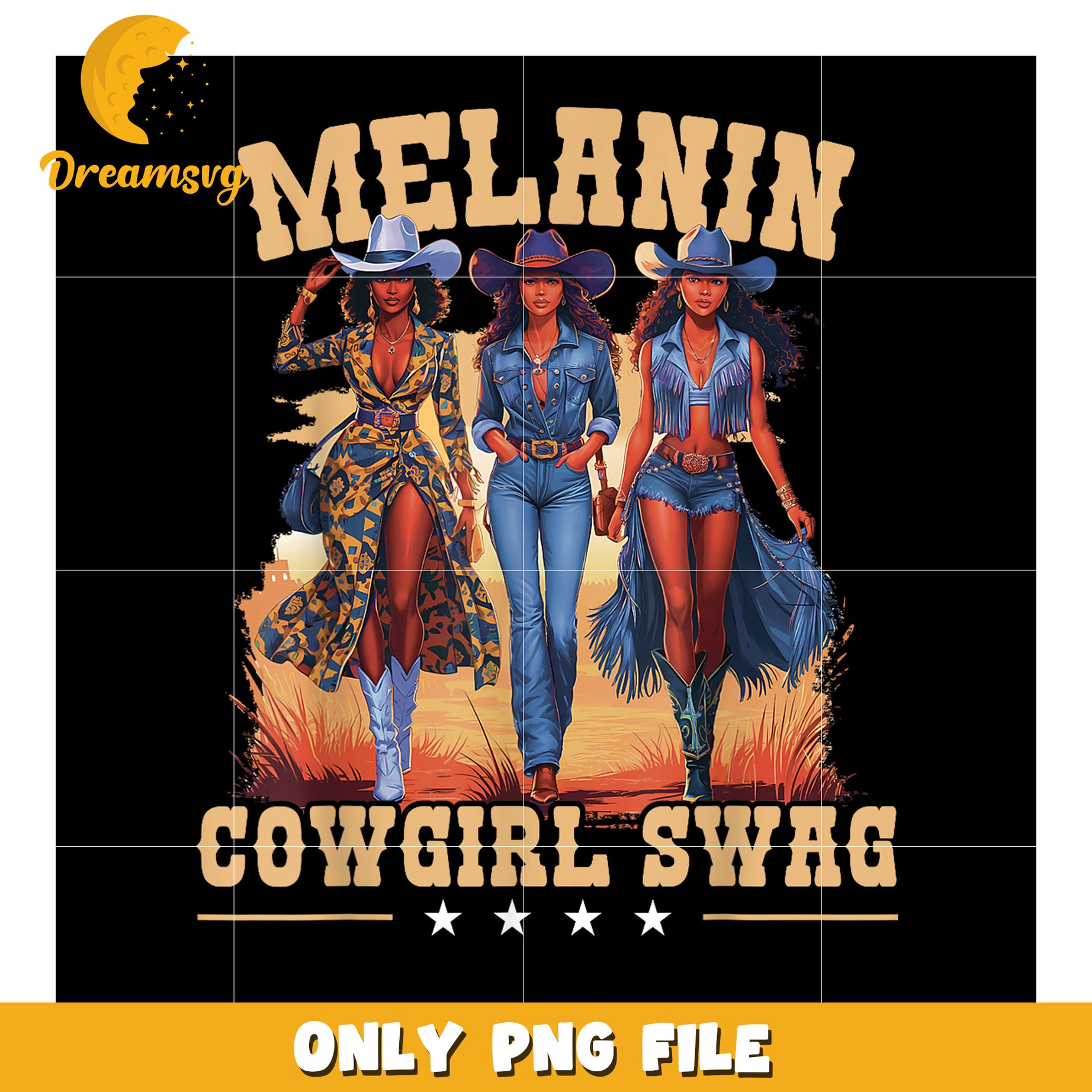 Melanin Cowgirl Swag PNG