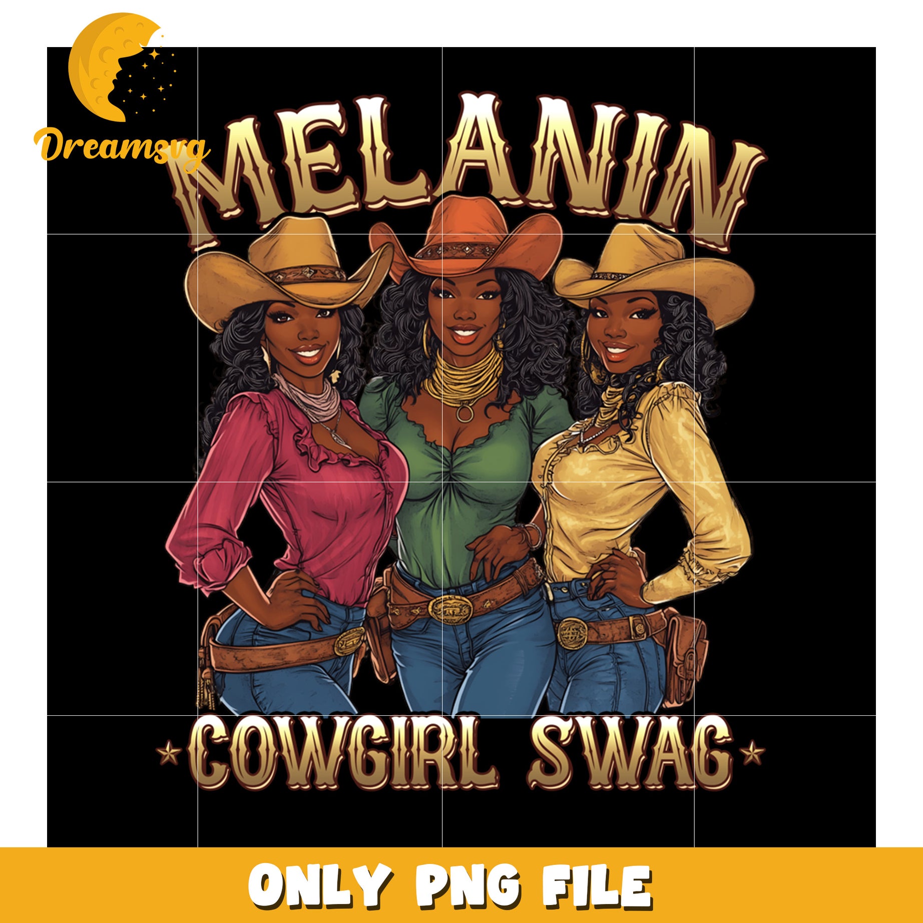 Melanin Cowgirl Swag PNG Graphic for Beautiful Designs