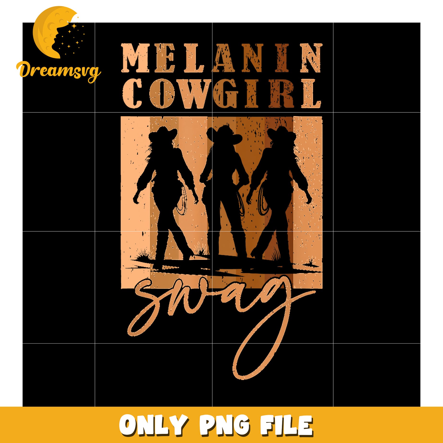 Melanin Cowgirl Swag PNG Graphic for Creative Projects