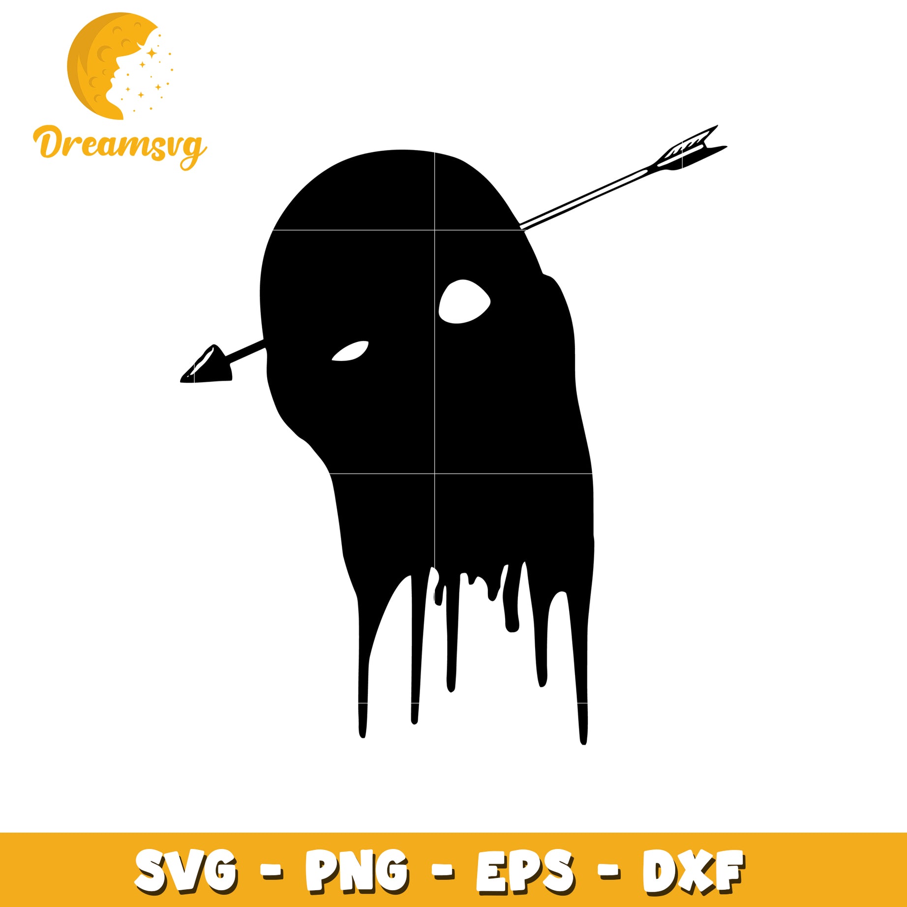 Melting Skull Arrow SVG Cut File