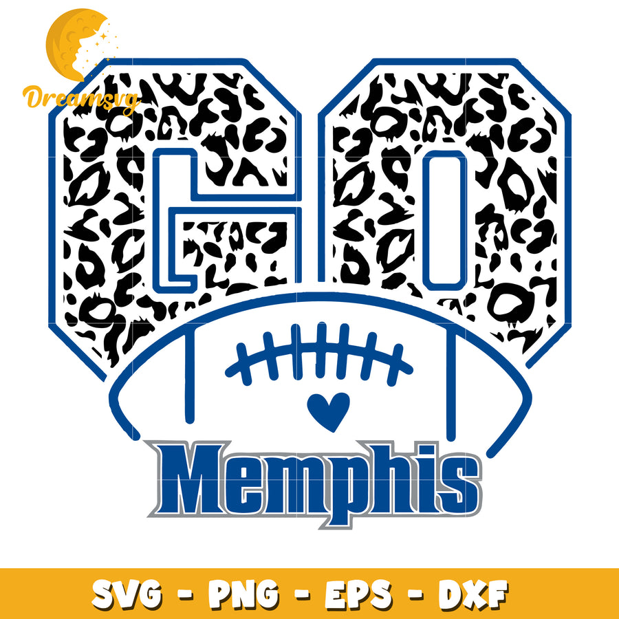 Memphis Football Leopard SVG Cut File