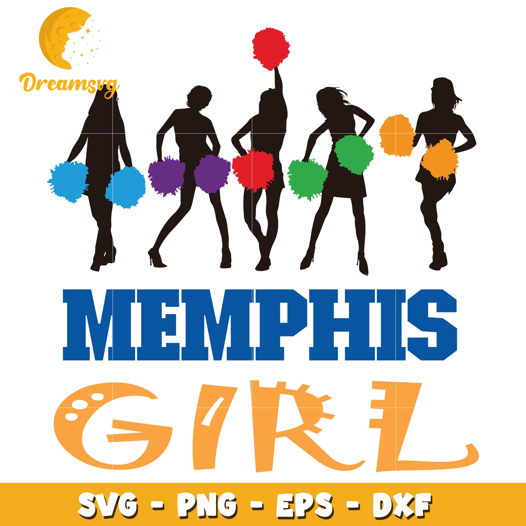 Memphis Girl Cheerleaders SVG Cut File