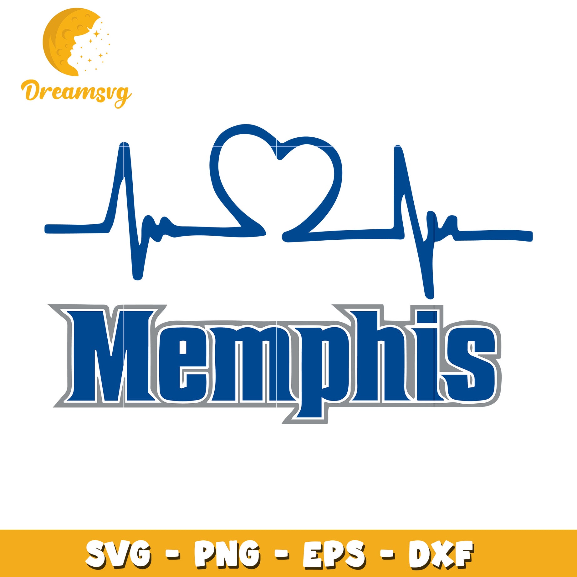 Memphis Heartbeat SVG PNG EPS DXF