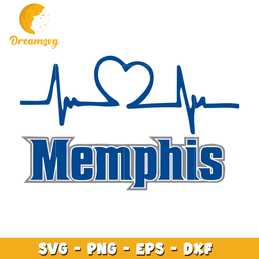 Memphis Heartbeat SVG PNG EPS DXF