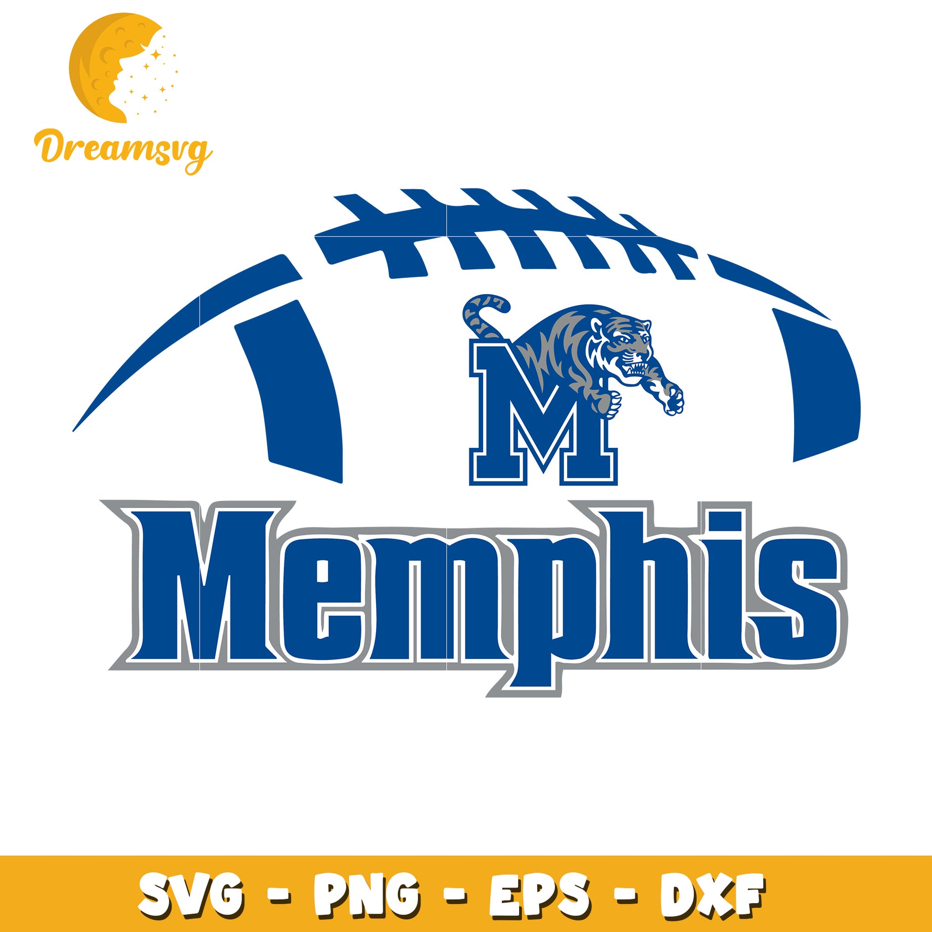 Memphis Tigers Football Logo SVG for Team Spirit Designs