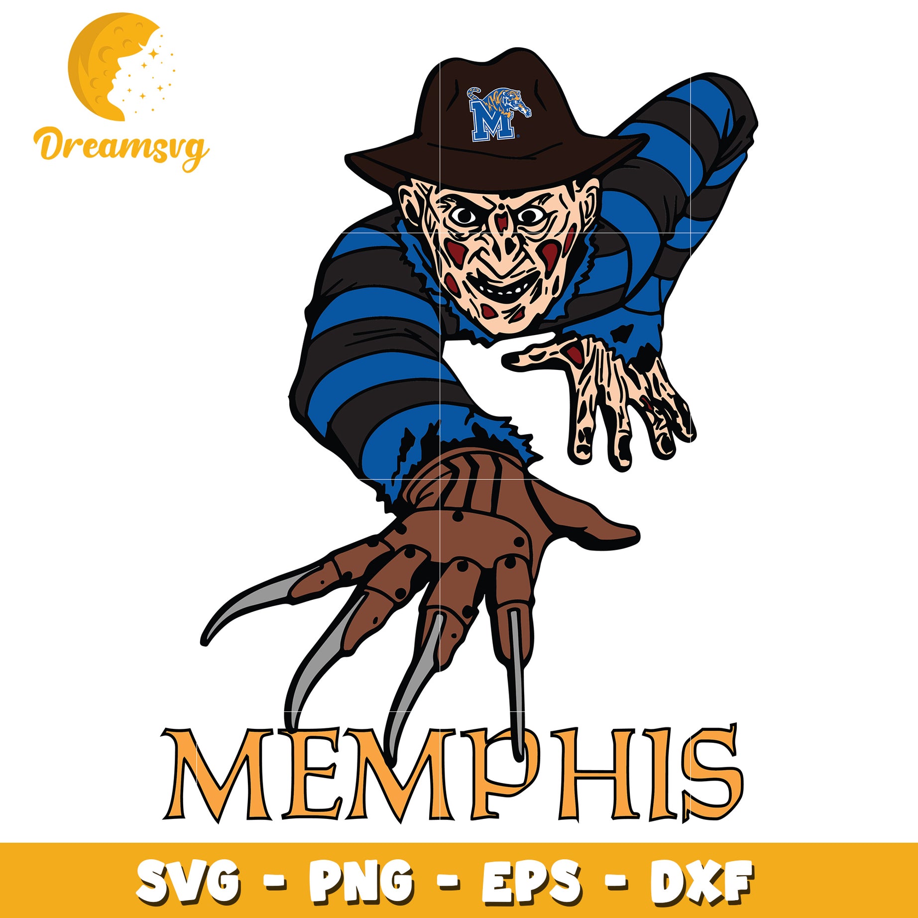 Memphis Tigers Freddy Krueger SVG