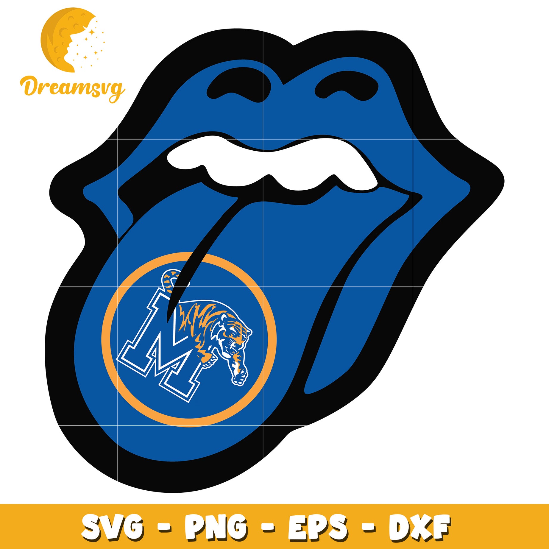 Memphis Tigers Rolling Stones Tongue SVG