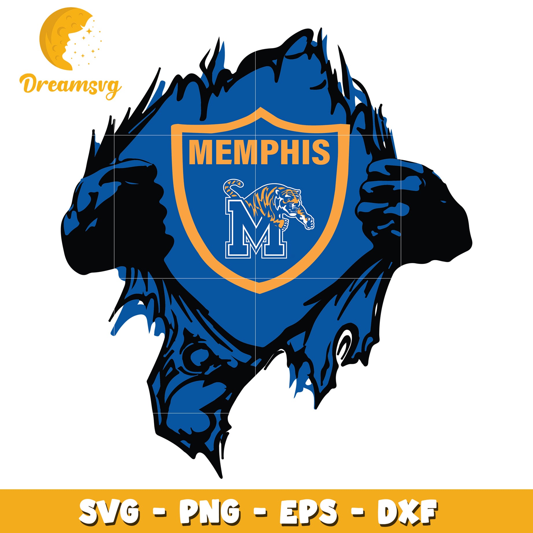 Memphis Tigers Shield SVG Design for Graphic Projects 60 Characters