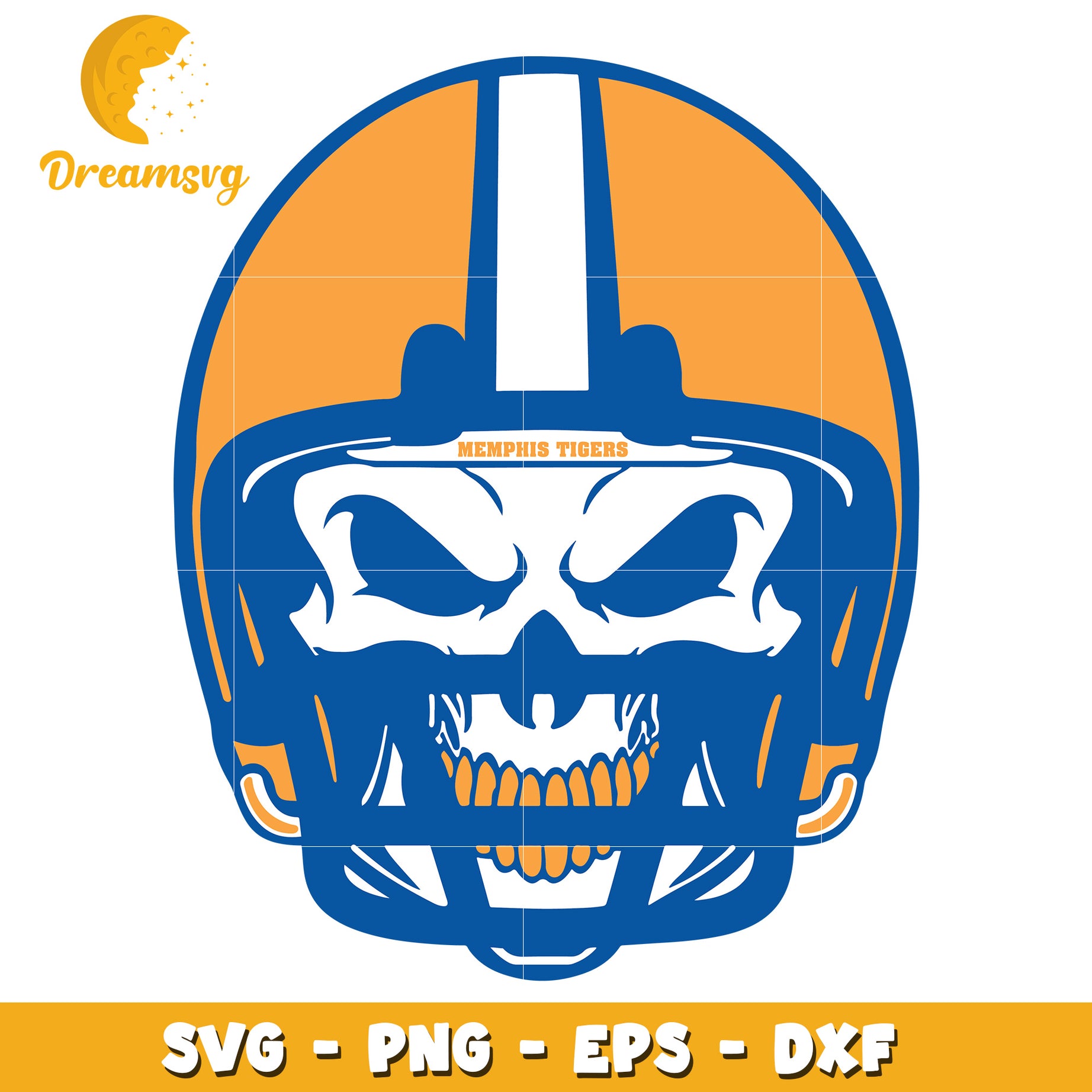 Memphis Tigers Skull Helmet SVG PNG EPS DXF