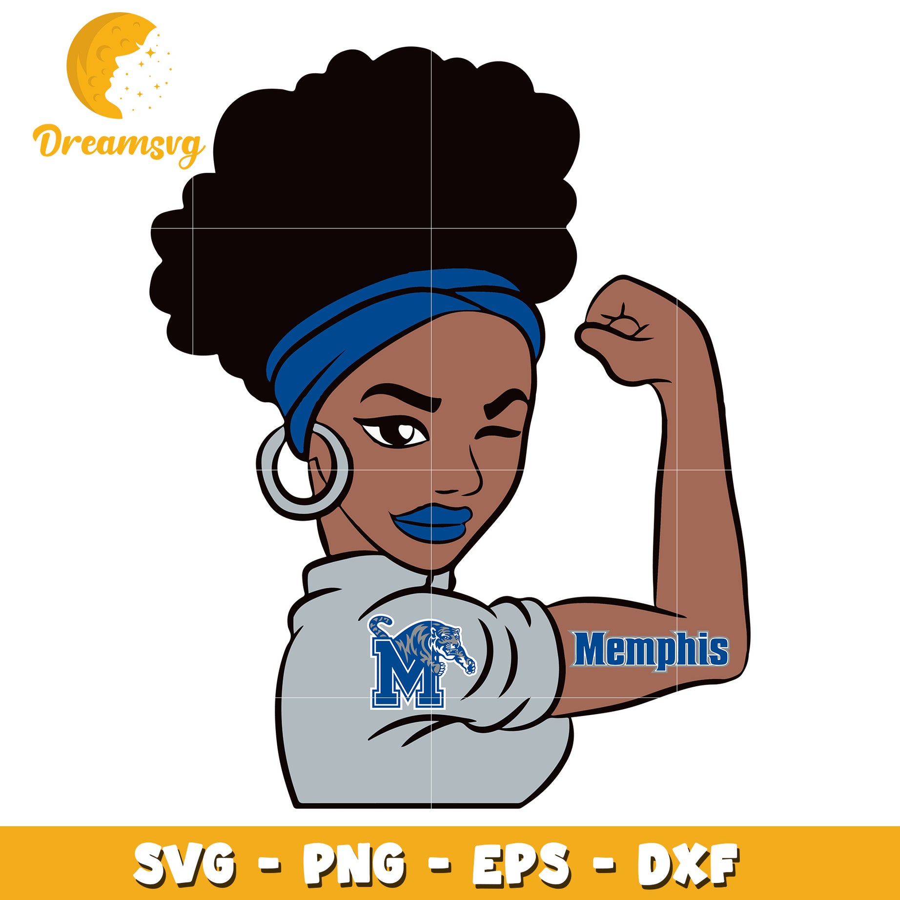 Memphis Tigers Strong Woman SVG PNG EPS DXF