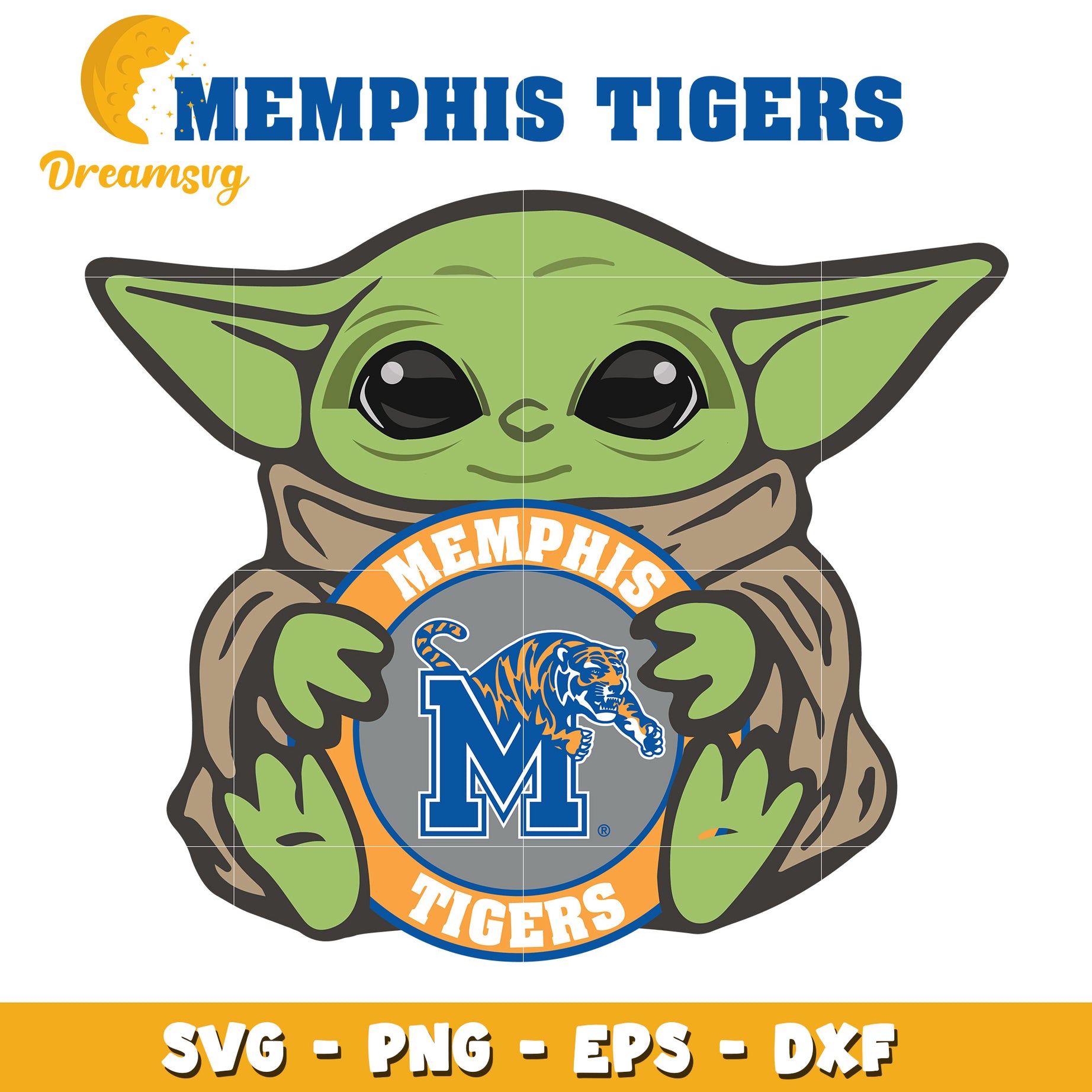 Memphis Tigers Yoda SVG PNG EPS DXF