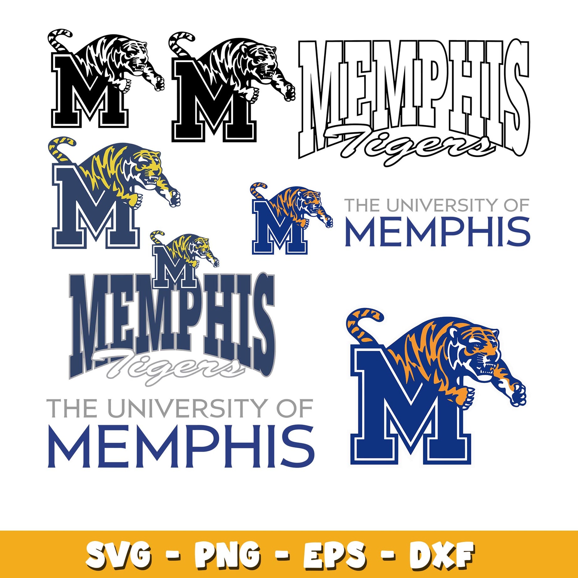 Logo Memphis tigers Bundle svg, Memphis tigers logo svg, ncaa svg 