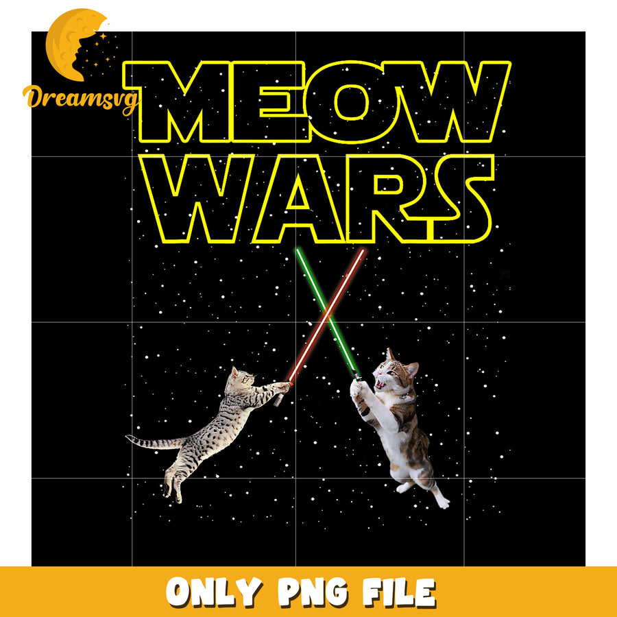 Meow Wars Cats Lightsabers PNG