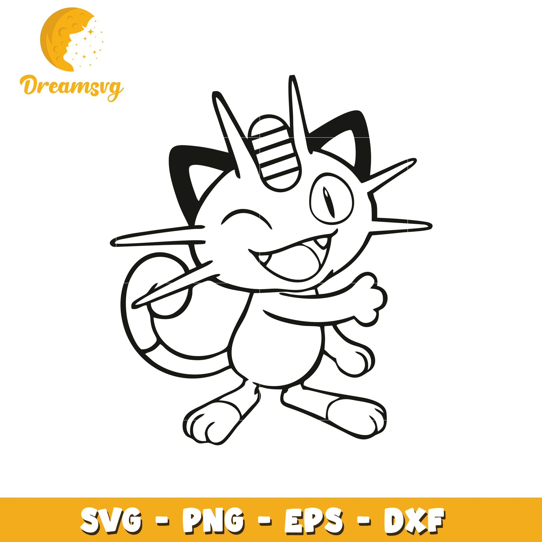 Meowth SVG PNG EPS DXF Cut File