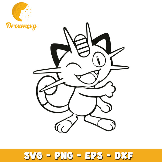 Meowth SVG PNG EPS DXF Cut File