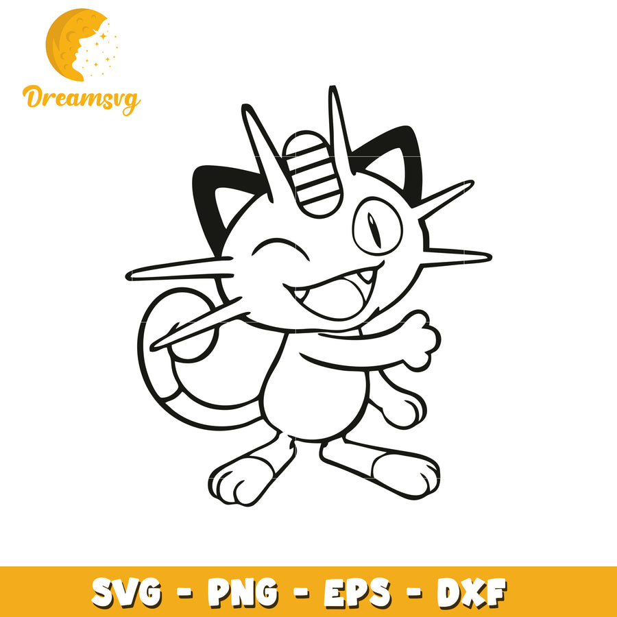 Meowth SVG PNG EPS DXF Cut File