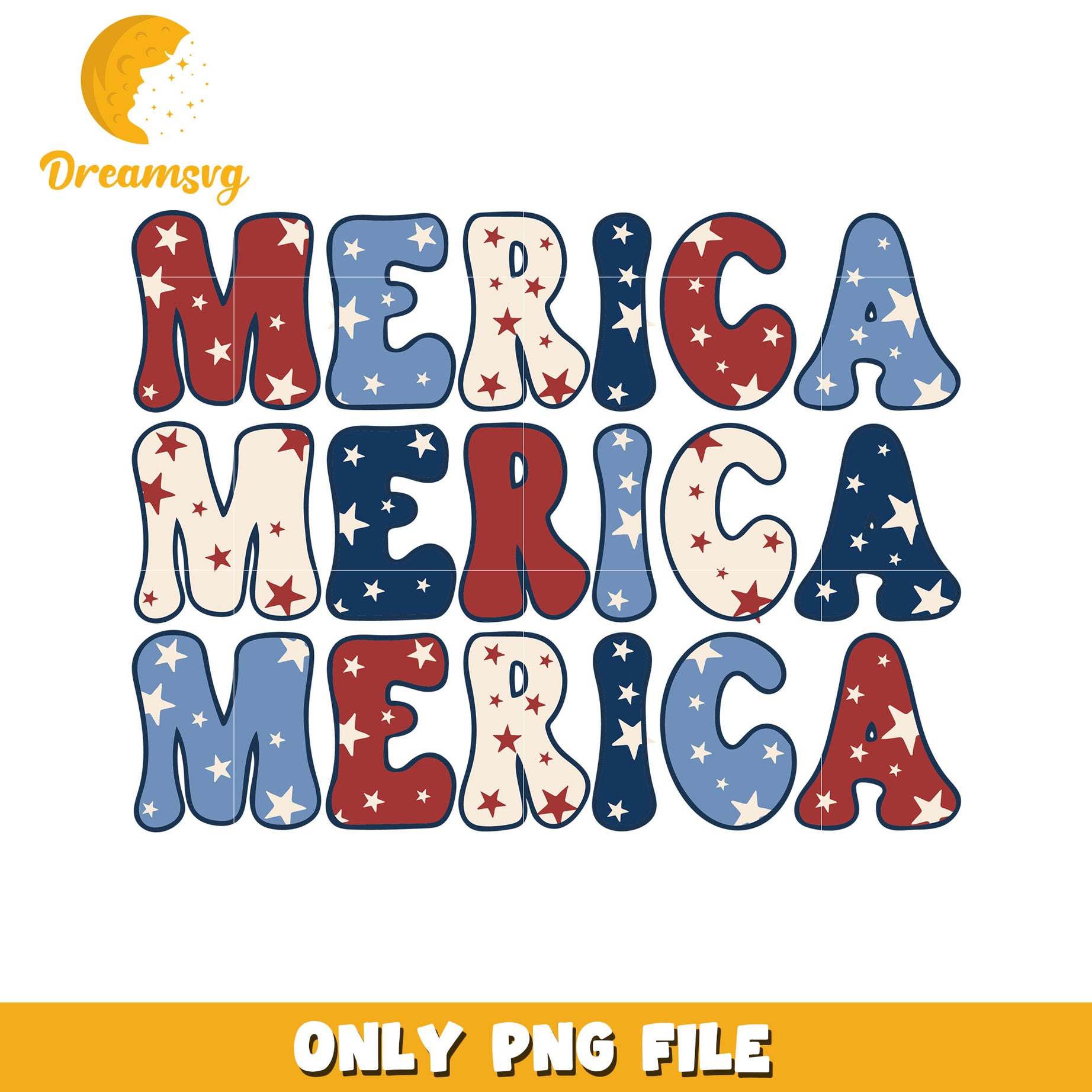 Merica design png, usa pride png, red white and blue png