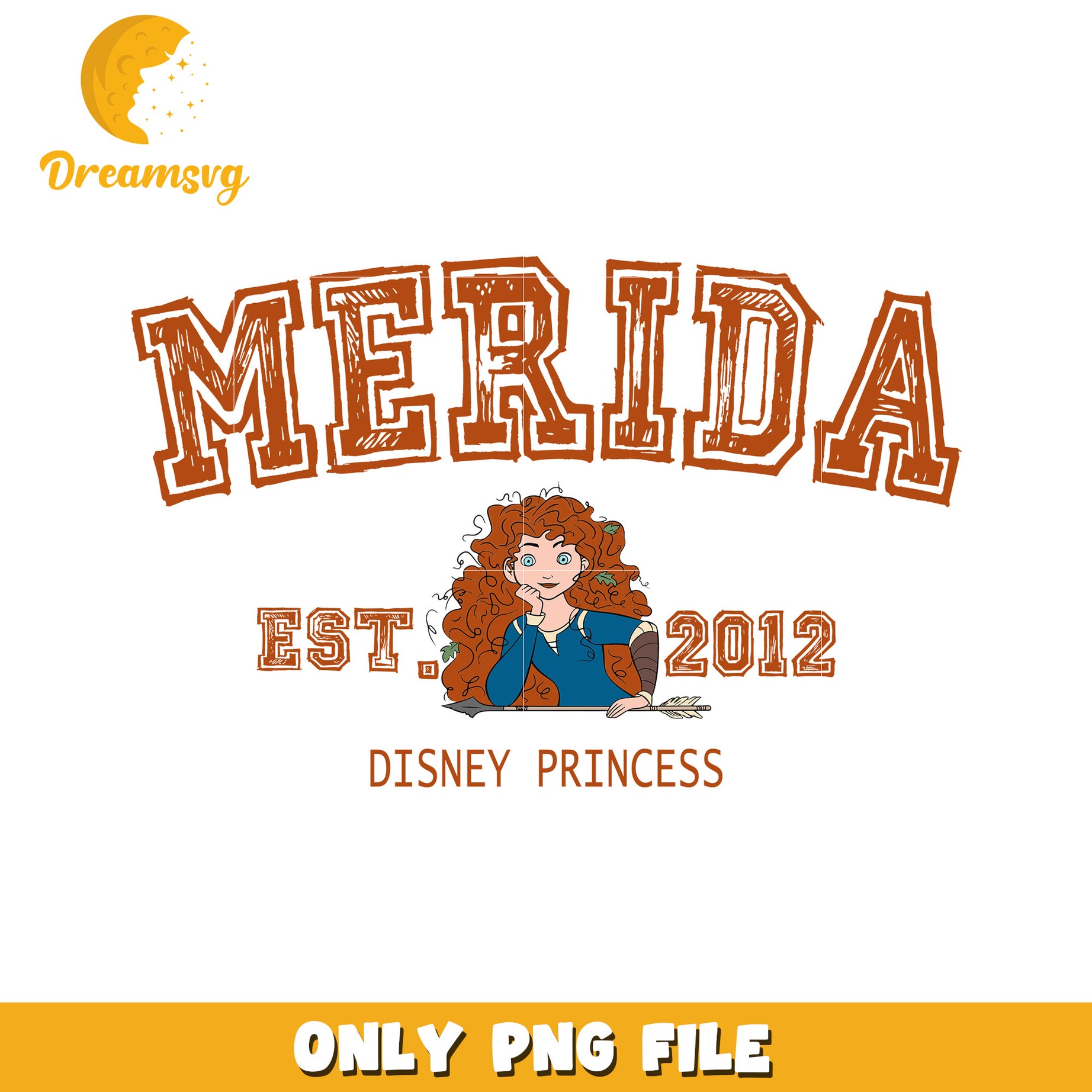 Merida Disney Princess PNG Design for Creative Projects