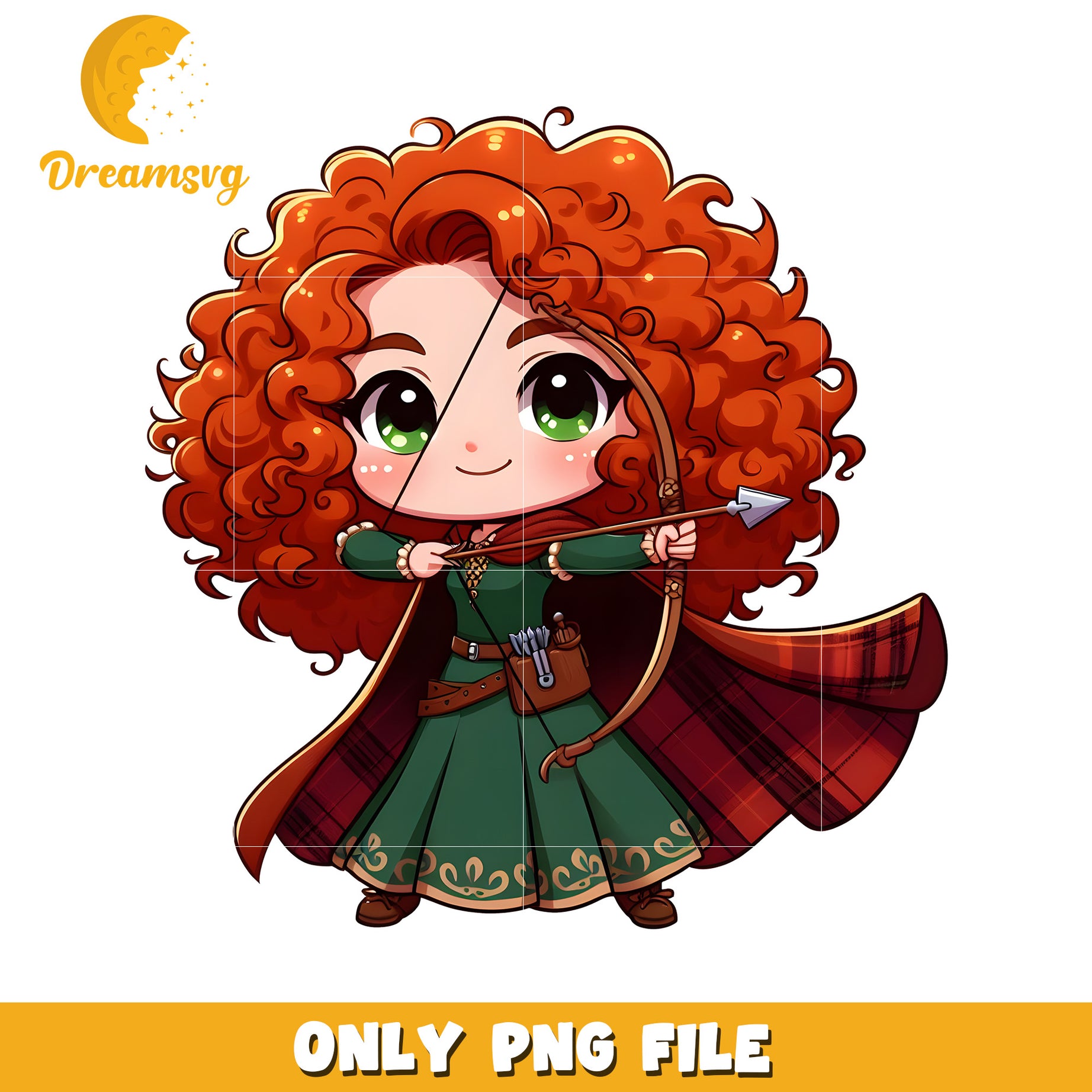 Merida PNG Cute Chibi Archer Design